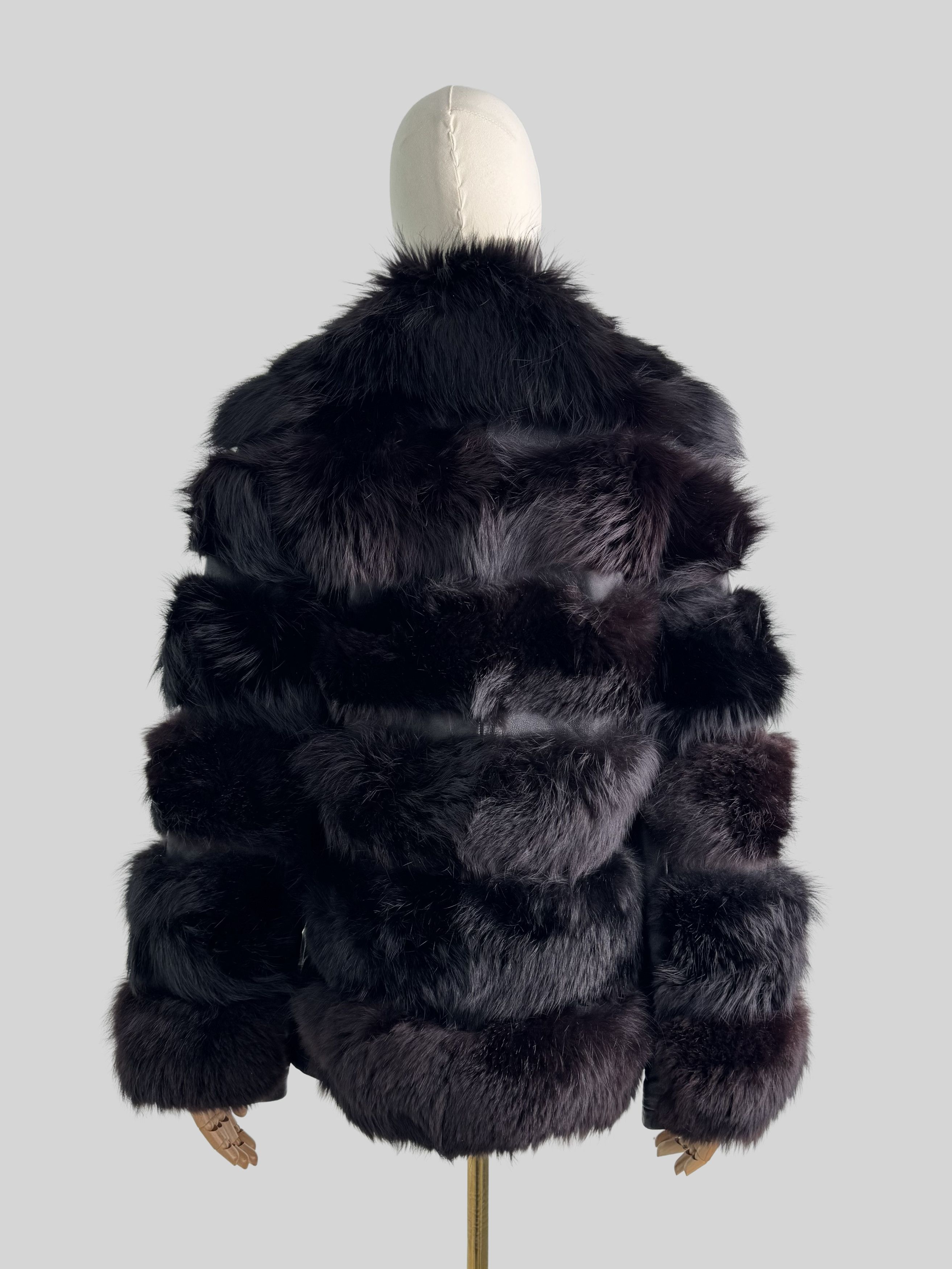 Vintage Women Vintage Leather Real Fur Jacket Winter Coat (D15) Size M / US 6-8 / IT 42-44 - 4 Thumbnail