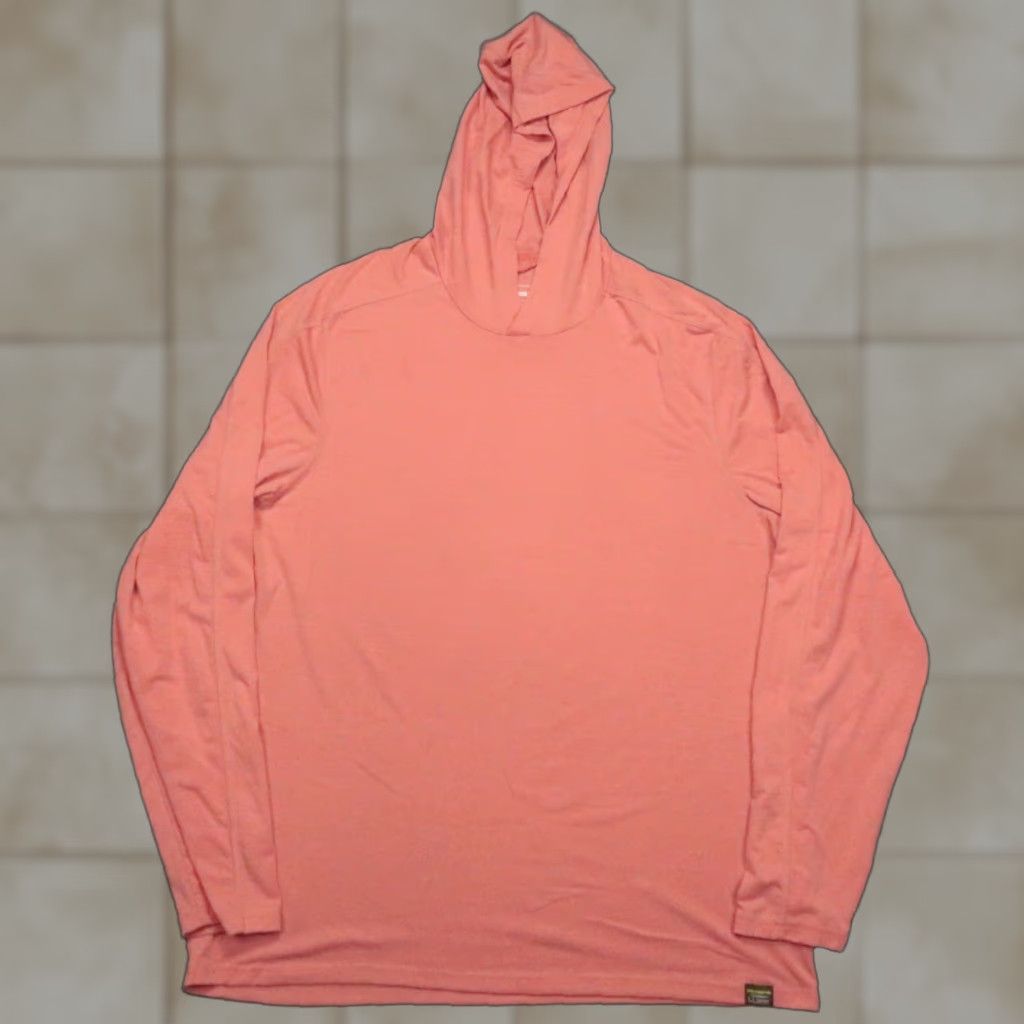 Vintage LL Bean Hoodie Large Tall Red Coral Lightweight Pullover Hiking Outdoors LT Mens Size US L / EU 52-54 / 3 - 1 Thumbnail
