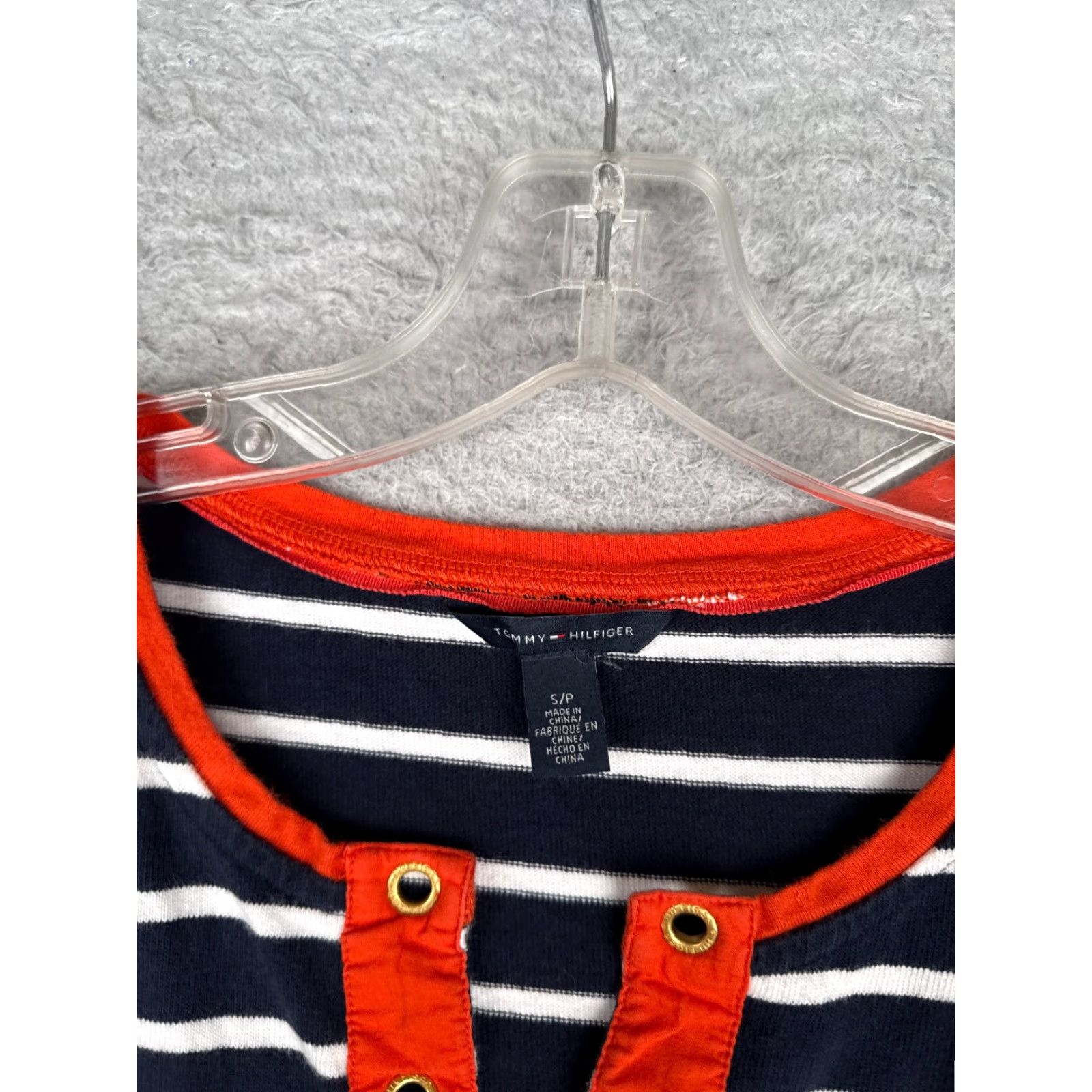 Tommy Hilfiger Tommy Hilfiger Polo Shirt Women M Blue Stripe 3/4 Sleeve Cotton Pocket Read Size M / US 6-8 / IT 42-44 - 6 Thumbnail