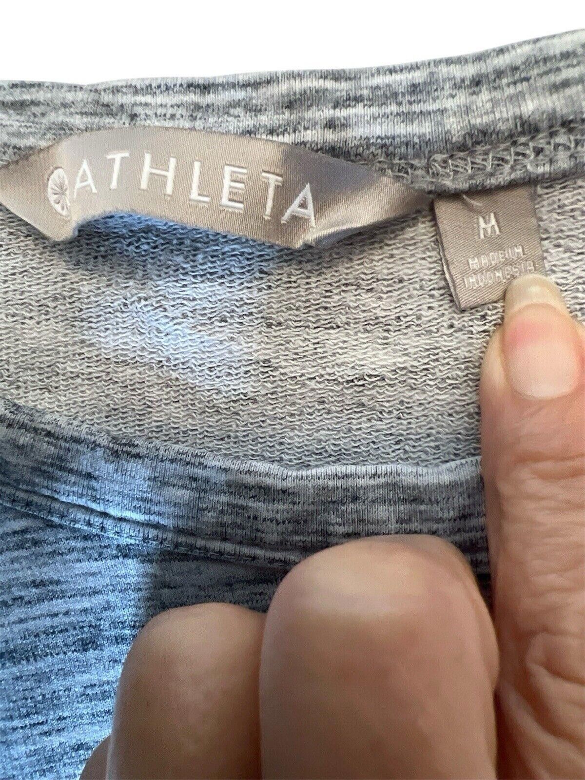 Designer Athleta Women's Scoop Neck Long Sleeve Heather Gray Shirt Size M / US 6-8 / IT 42-44 - 3 Thumbnail