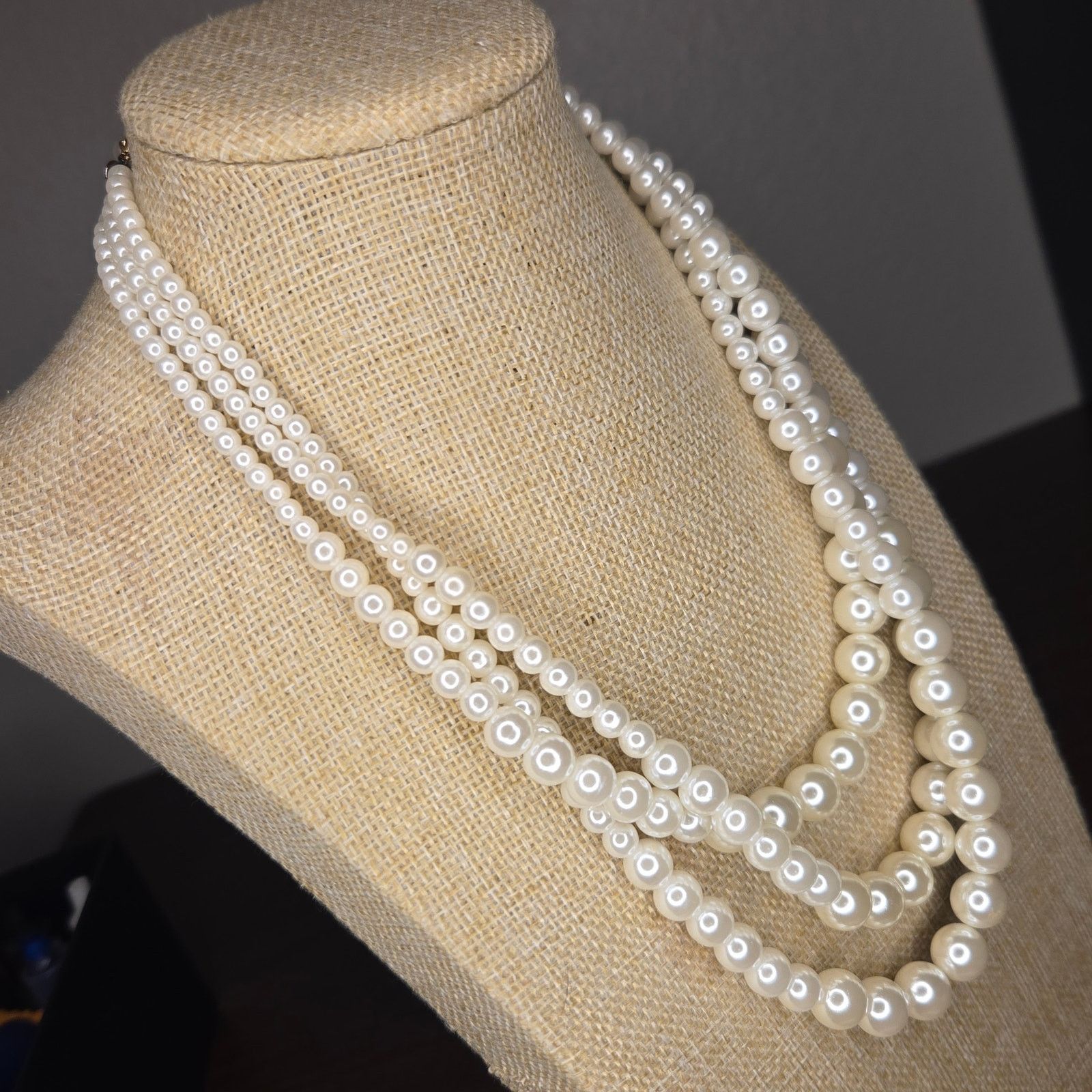 Vintage Vintage 1950s Style Multi-Strand Faux Pearl Necklace Size ONE SIZE - 11 Thumbnail