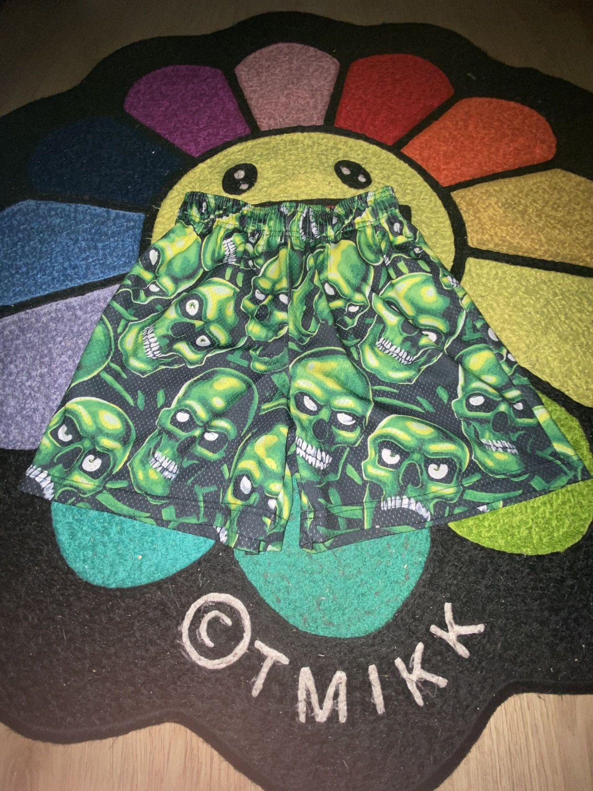 Bravest Studios Bravest Studios Mens Skull Print Mesh Graphic Shorts Green Size US 30 / EU 46 - 1 Thumbnail