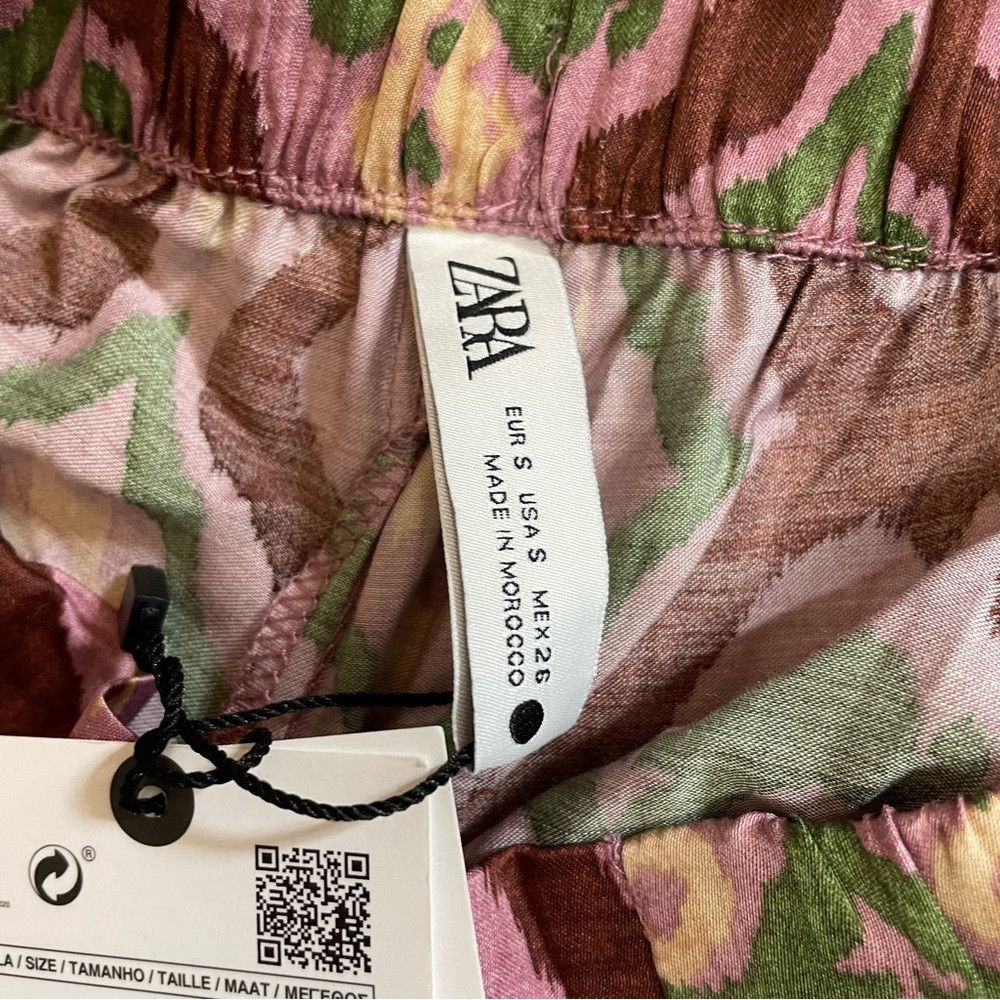 Zara New Zara Satin Viscose Elastic Waist Drawstring Pants Size Size 28" / US 6 / IT 42 - 7 Thumbnail