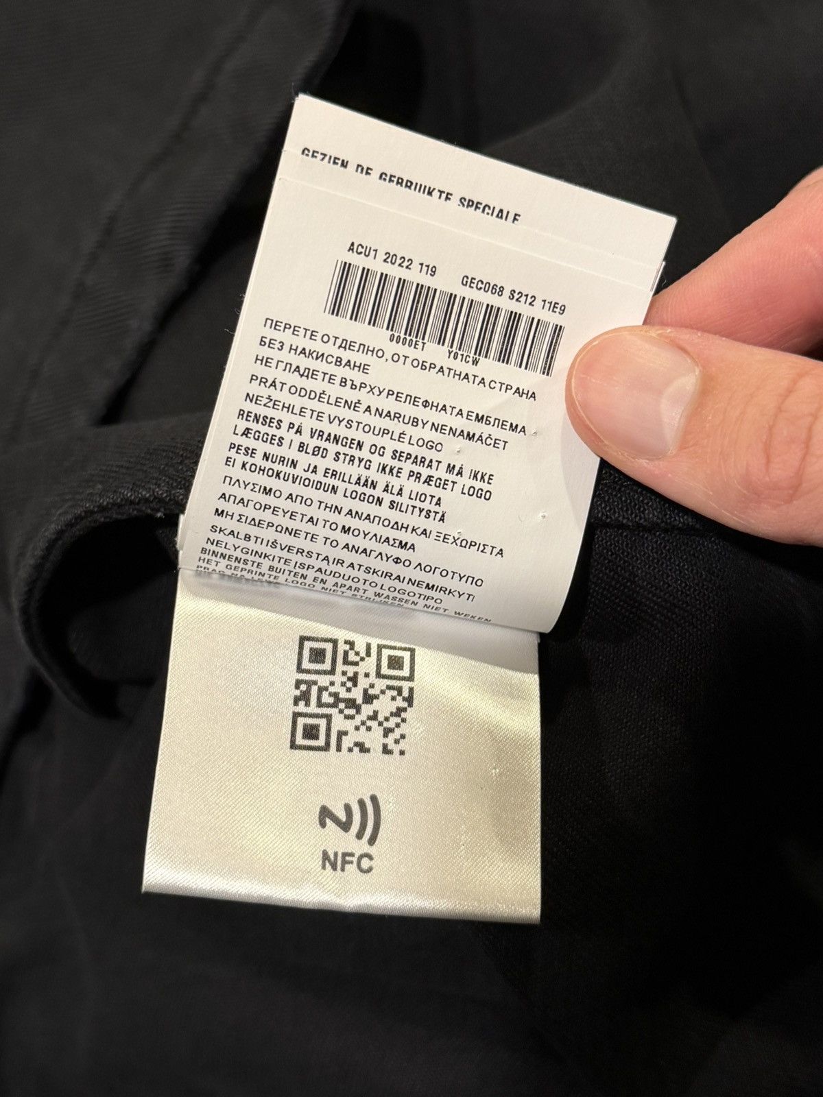Prada Prada Black Denim Distressed Back Logo Button Bowling Shirt Size US M / EU 48-50 / 2 - 16 Thumbnail