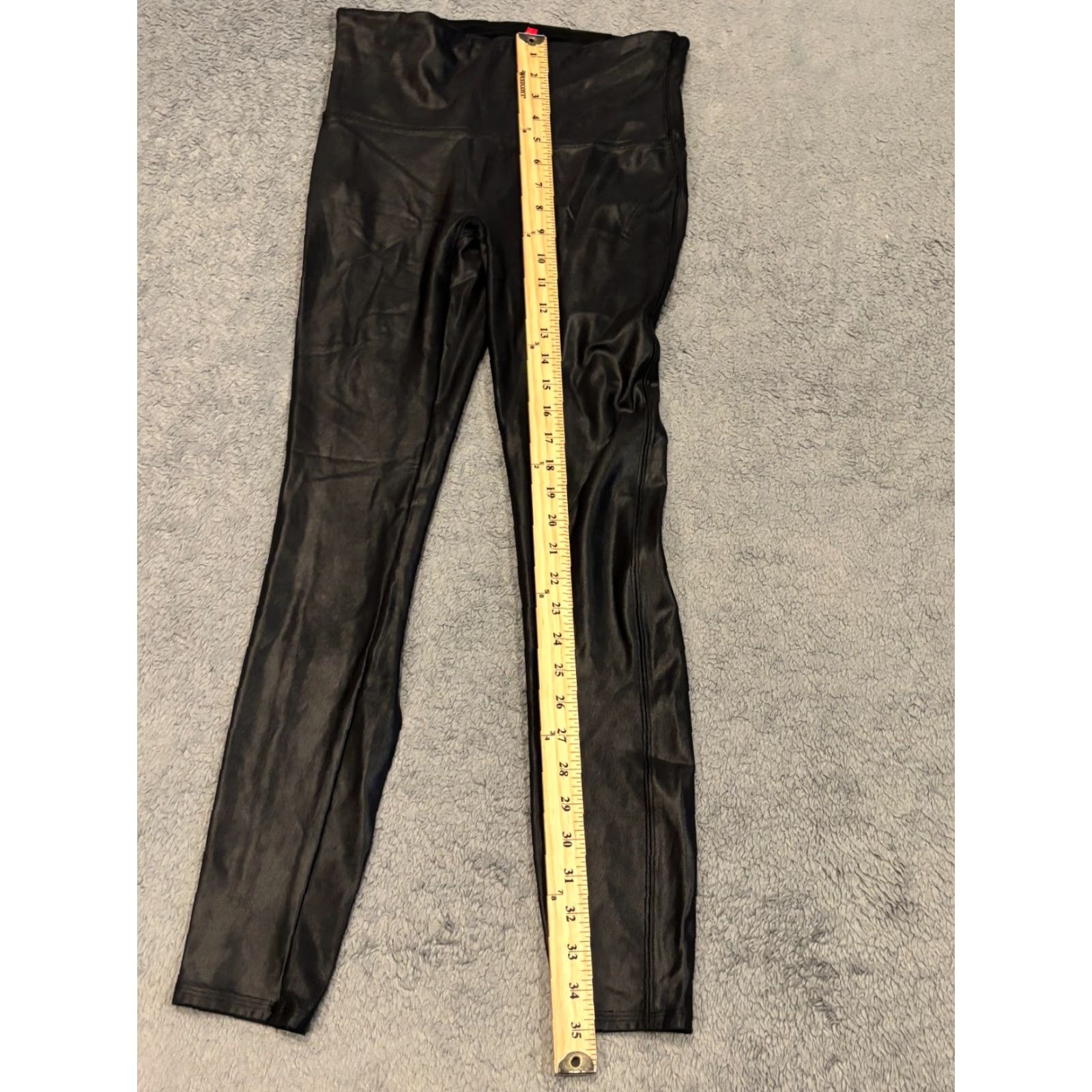 Spanx Spanx Black Faux Leather Leggings Womens Large Skinny Stretch Comfort Evening Leggings Size 36" / US 14 / IT 50 - 4 Thumbnail
