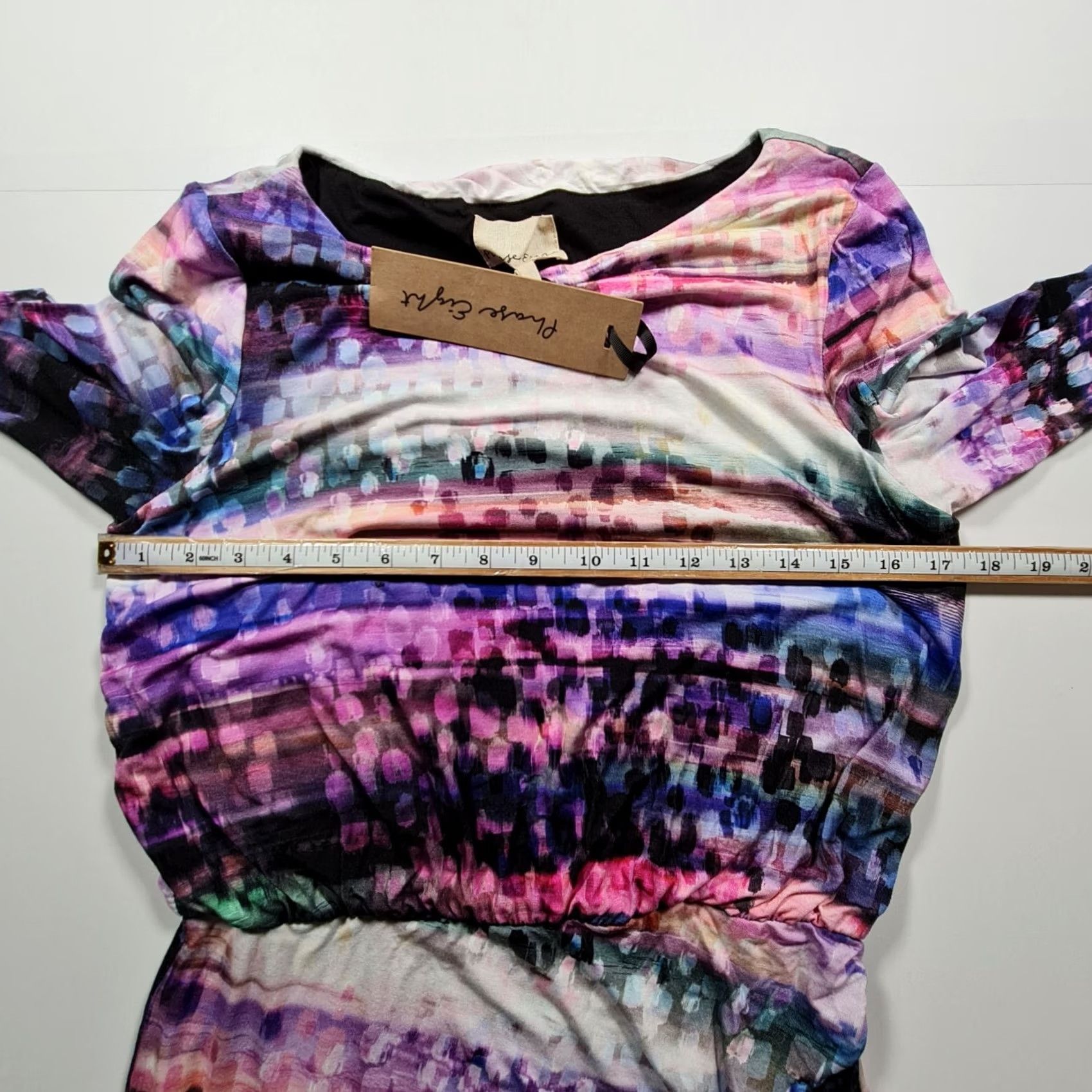 Vintage Phase Eight Pink Dress Midi Long Sleeve Tie Dye 12 UK Womens Pencil Dress Size XL / US 12-14 / IT 48-50 - 4 Thumbnail