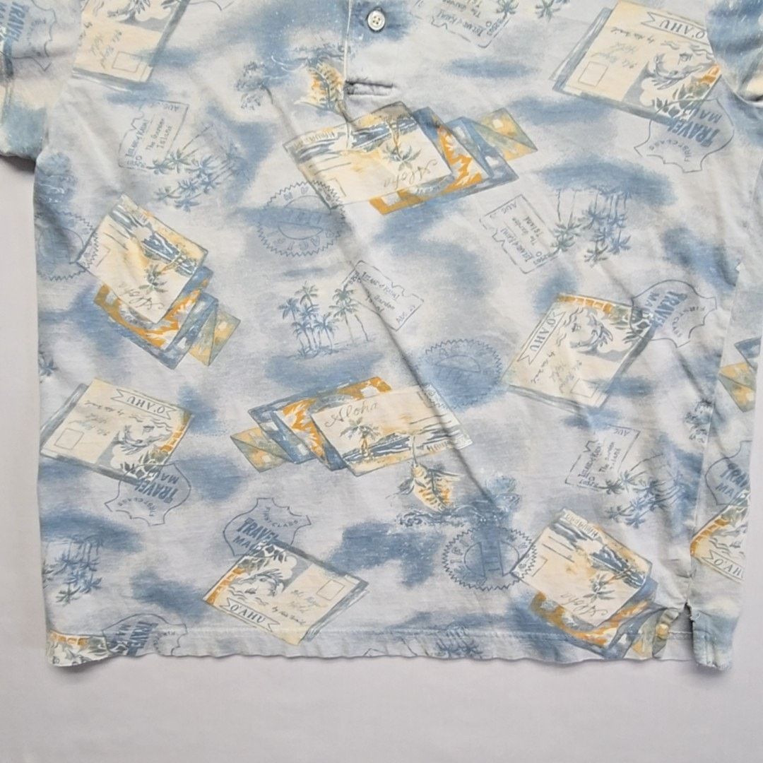 Puritan Vintage Hawaiian Travel Polo Aloha Kauai Blue M Tropical Size US M / EU 48-50 / 2 - 2 Thumbnail