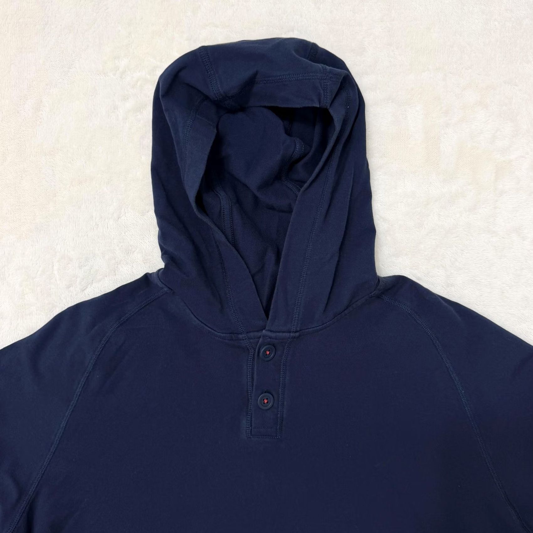 Rhone Rhone Hoodie Mens L Blue Henley Knit Pullover with Pockets Casual Sweatshirt Sleeve Long Crew Neck Button Front Size US L / EU 52-54 / 3 - 2 Thumbnail