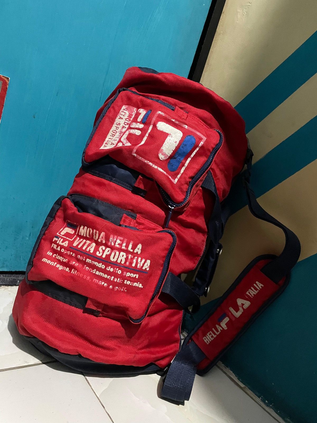 Fila × Vintage Vintage duffle bag FILA travelbag biglogo Size ONE SIZE - 1 Thumbnail