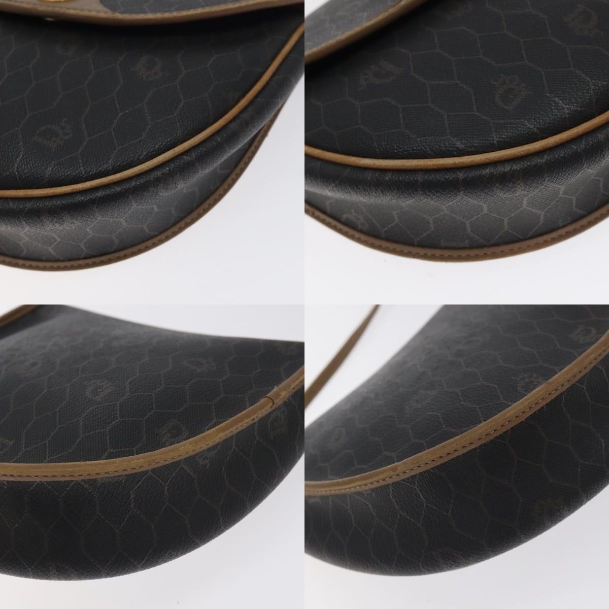 Dior DIOR Honeycomb Canvas Shoulder Bag Pvc Black Gold Size ONE SIZE - 10 Thumbnail