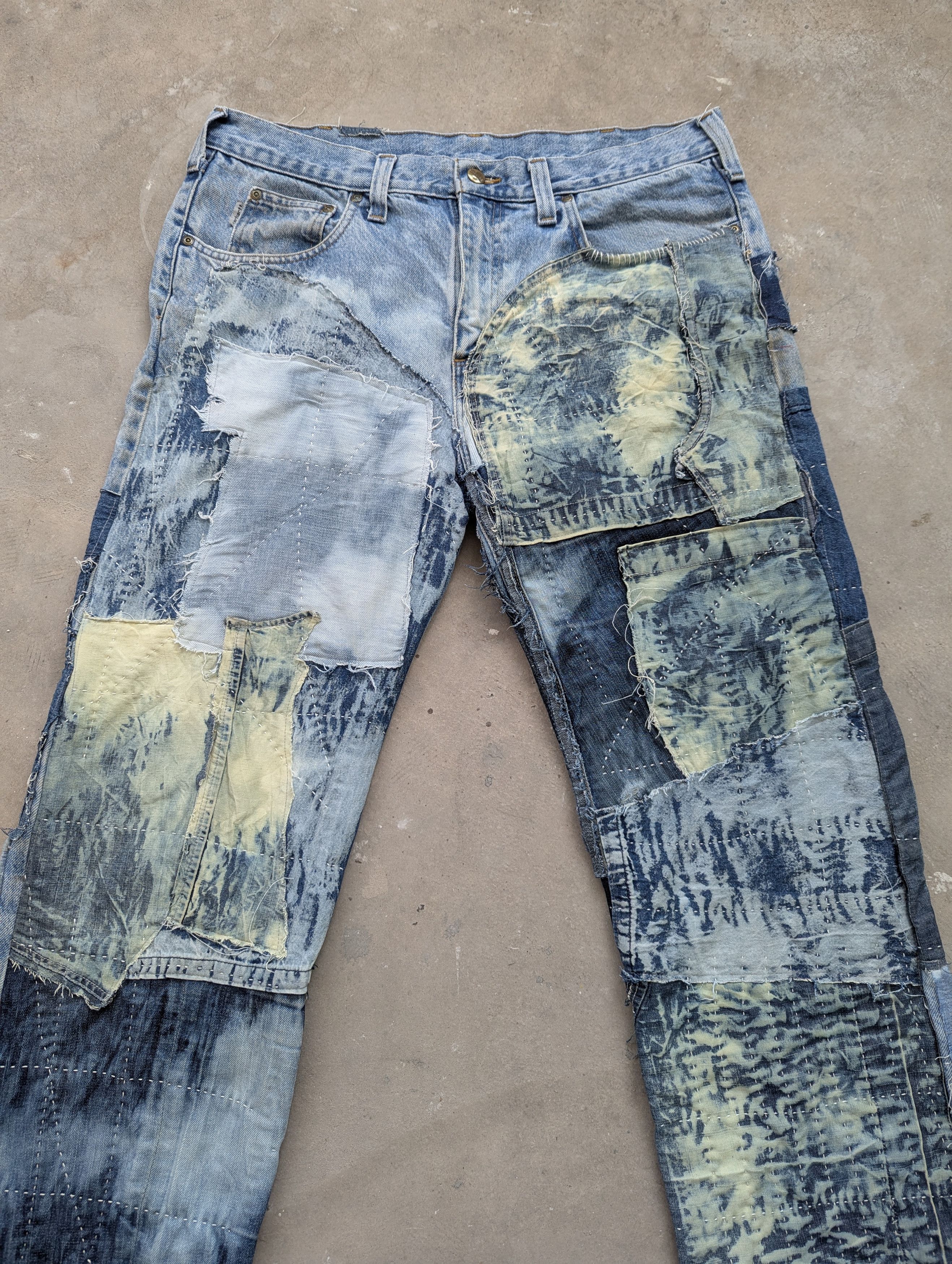 Carhartt Vintage Carhartt Denim Sashiko Boro Reconstructed Jeans Size US 36 / EU 52 - 7 Thumbnail