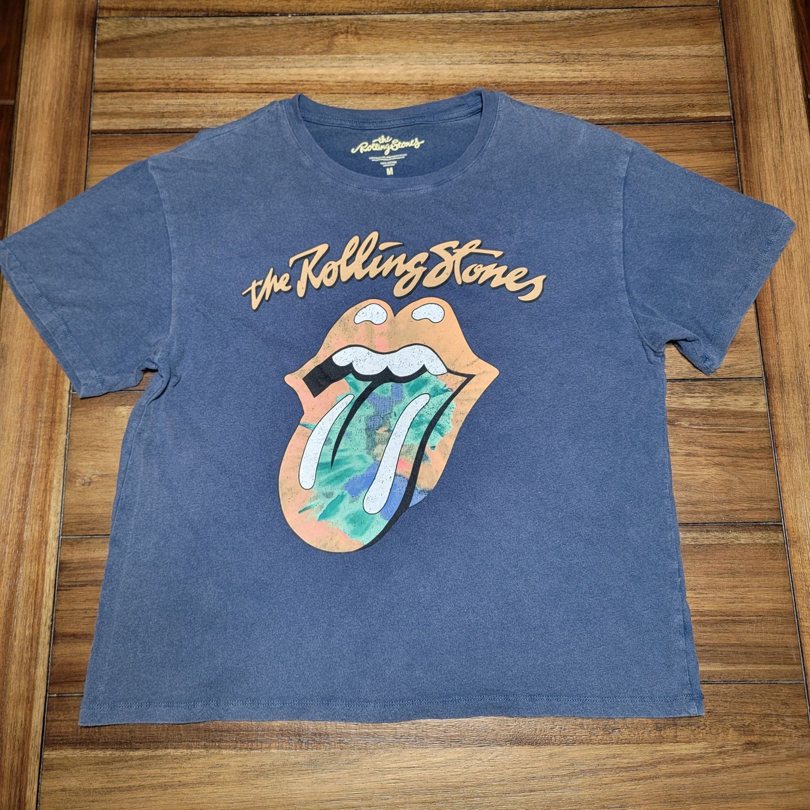 The Rolling Stones The Rolling Stones Dark Blue Tee Tie-Dye Tongue -Size Medium Size M / US 6-8 / IT 42-44 - 1 Thumbnail
