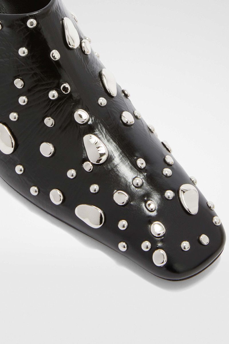 Jil Sander o1loc1c0426 Rivet Detail Leather Mules in Black Size US 6 / IT 36 - 6 Thumbnail