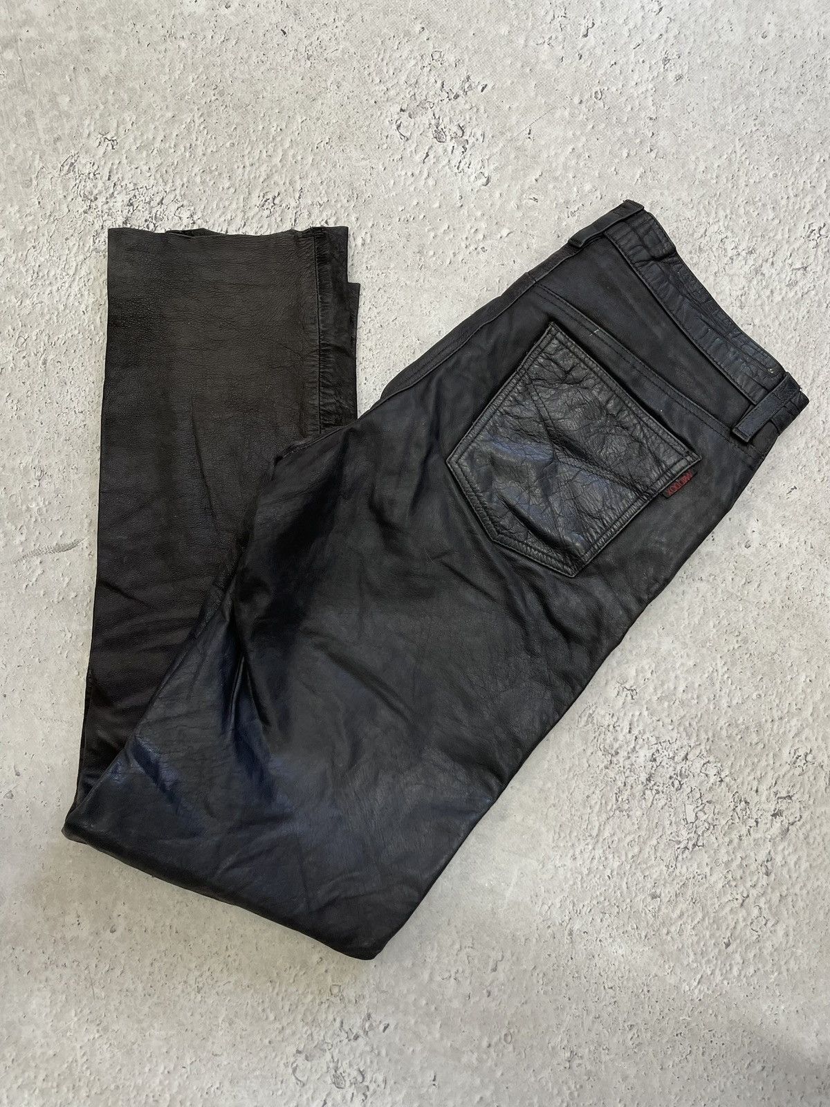 Tornado Mart Maddox black leather pants biker gothic rick owens style Size US 32 / EU 48 - 13 Thumbnail