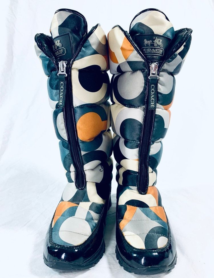 Coach NEW Coach Optic Art Jolt Puffer Snow Boots, Q387 Size US 5 / IT 35 - 2 Thumbnail