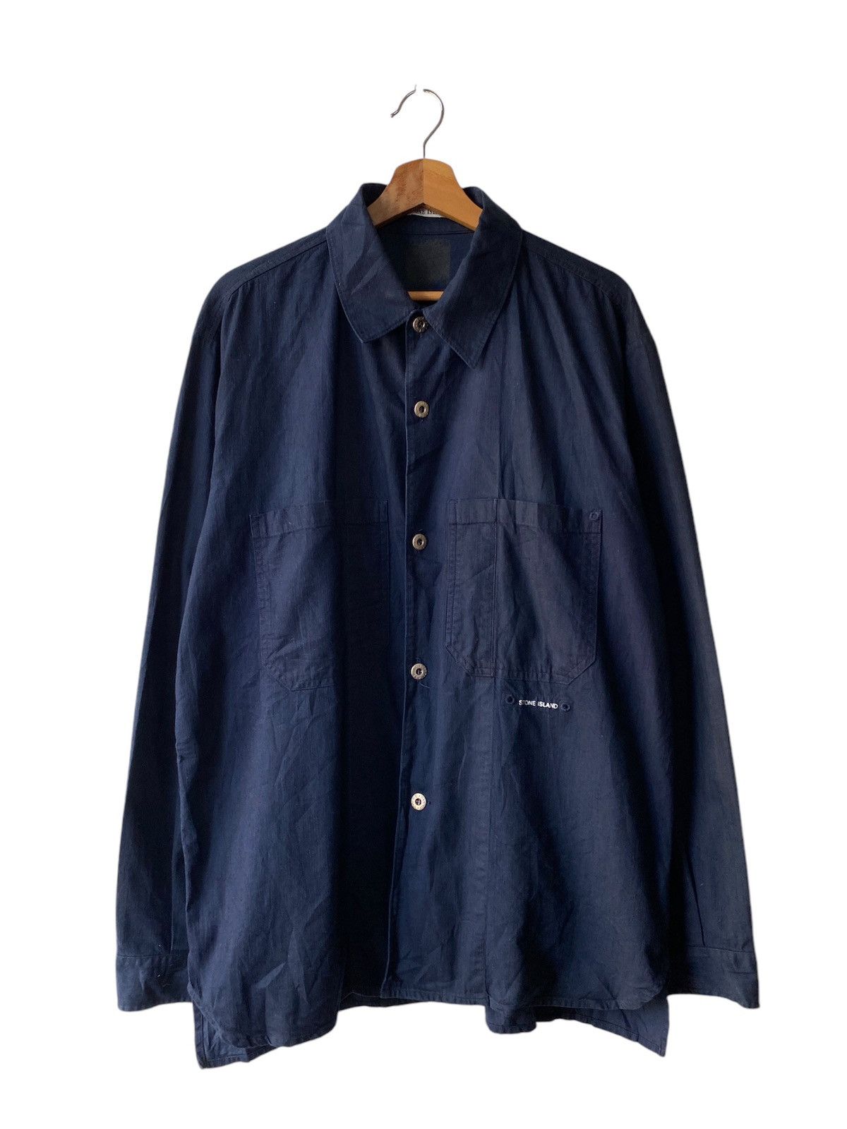 Stone Island 1990s - Vintage Stone Island Over Shirt Double Pocket Size US L / EU 52-54 / 3 - 1 Thumbnail