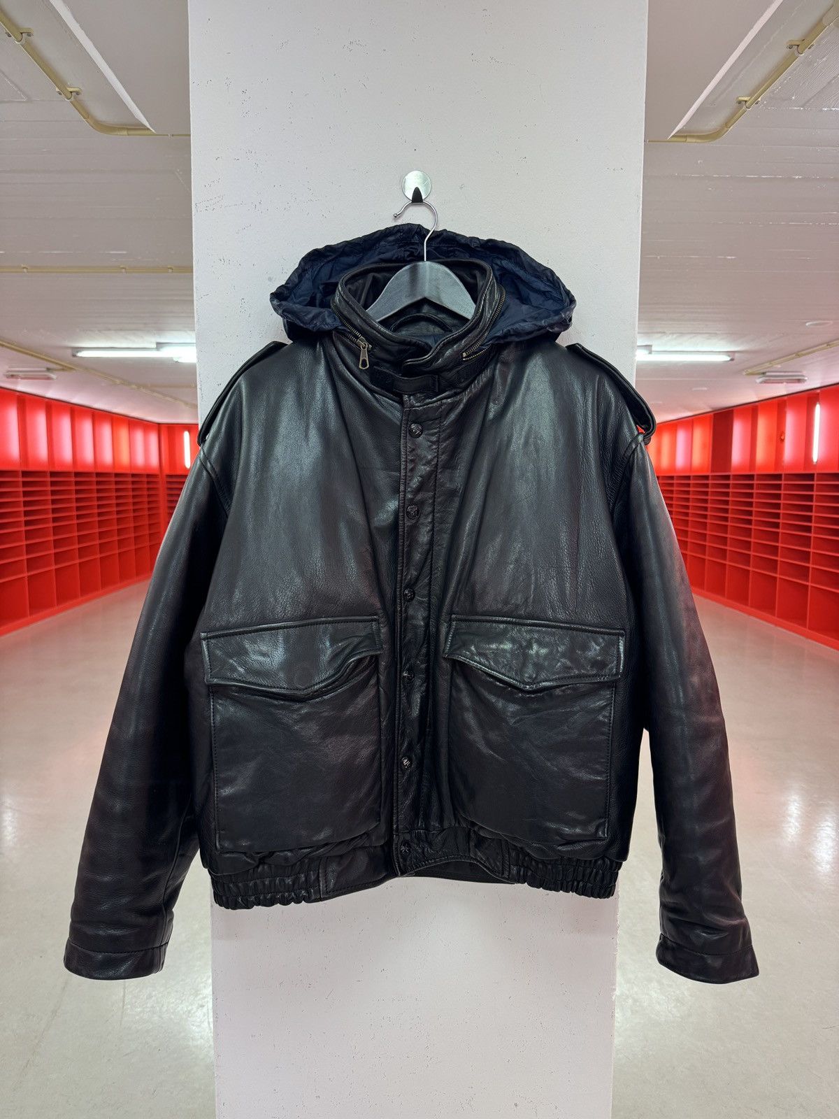 Boneville goose down leather flight jacket
