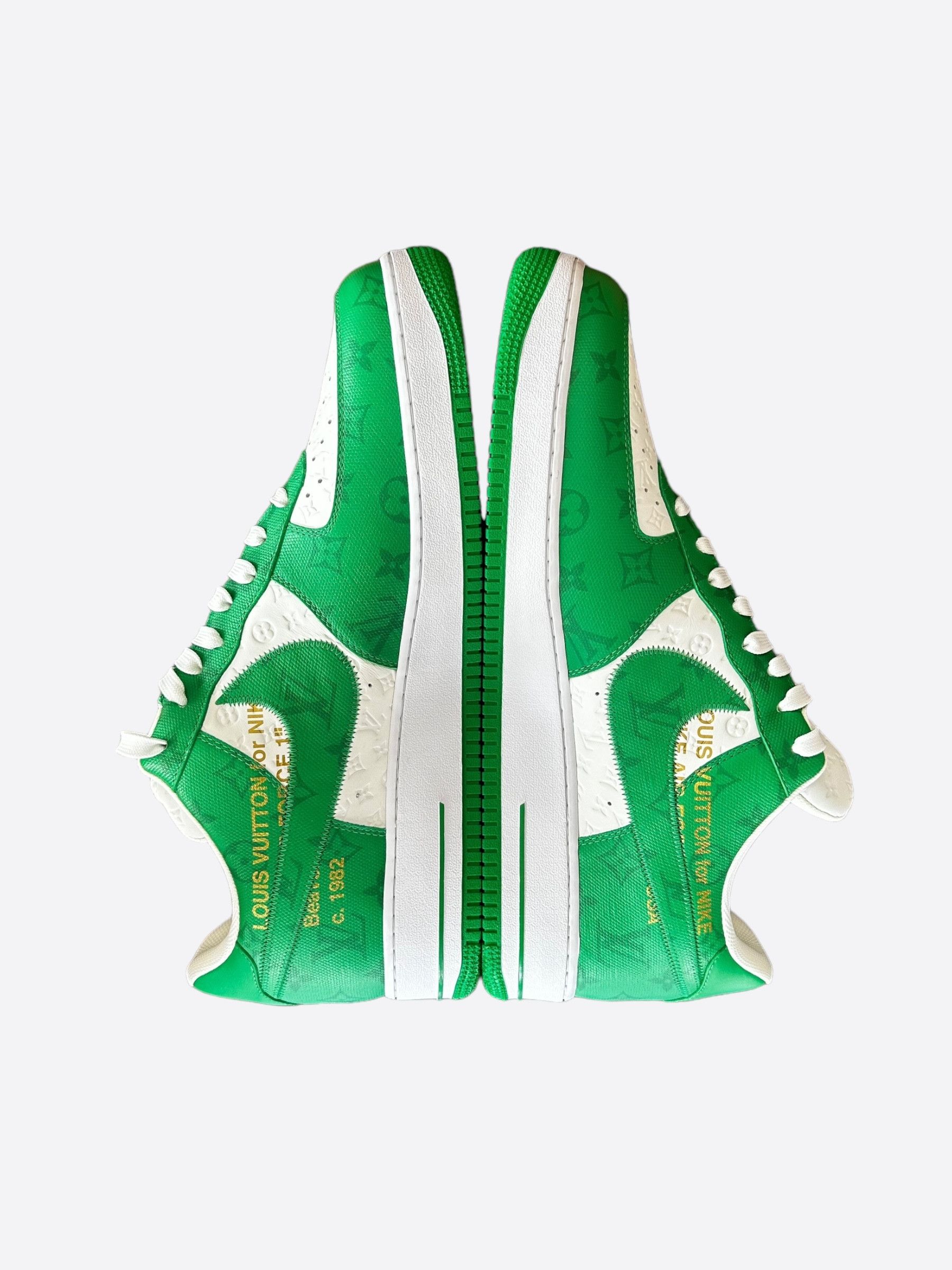 Louis Vuitton × Nike Louis Vuitton Nike Green & White Monogram Air Force 1 Size US 15 / EU 48 - 5 Thumbnail