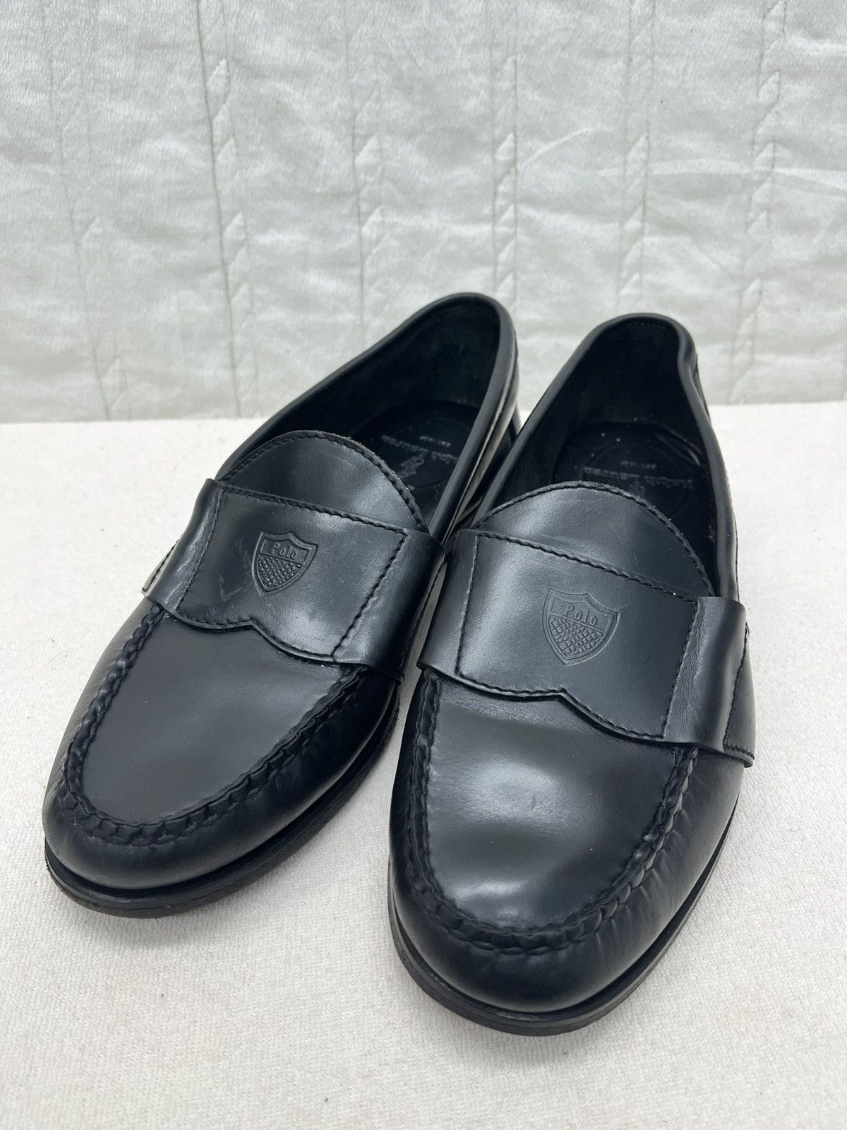 Polo Ralph Lauren × Vintage POLO RALPH LAUREN LOAFERS BLACK LEATHER Size US 6 / EU 39 - 1 Thumbnail
