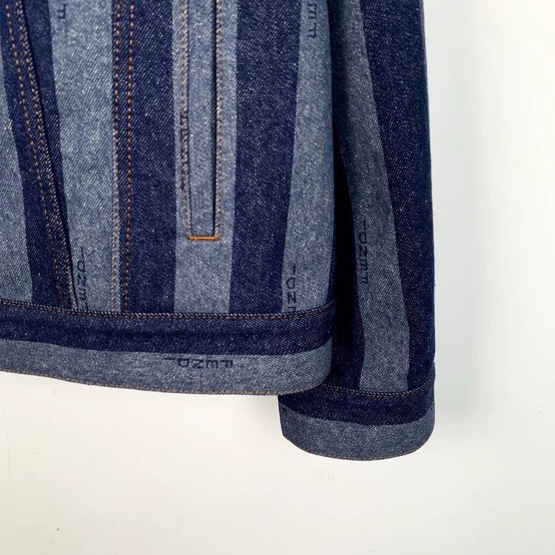 Fendi Fendi Blue Logo Stripe Denim Jacket Size US M / EU 48-50 / 2 - 5 Thumbnail