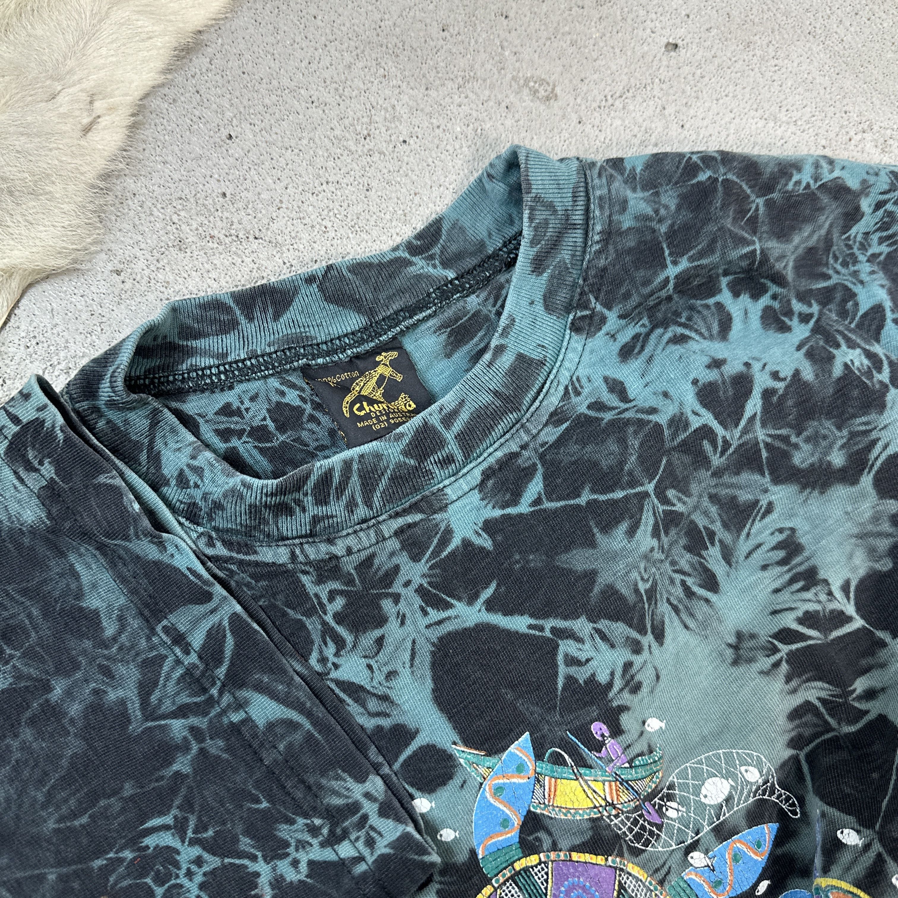 Vintage Vintage Turtle Tie-Dye 90s T-Shirt Size US M / EU 48-50 / 2 - 4 Thumbnail