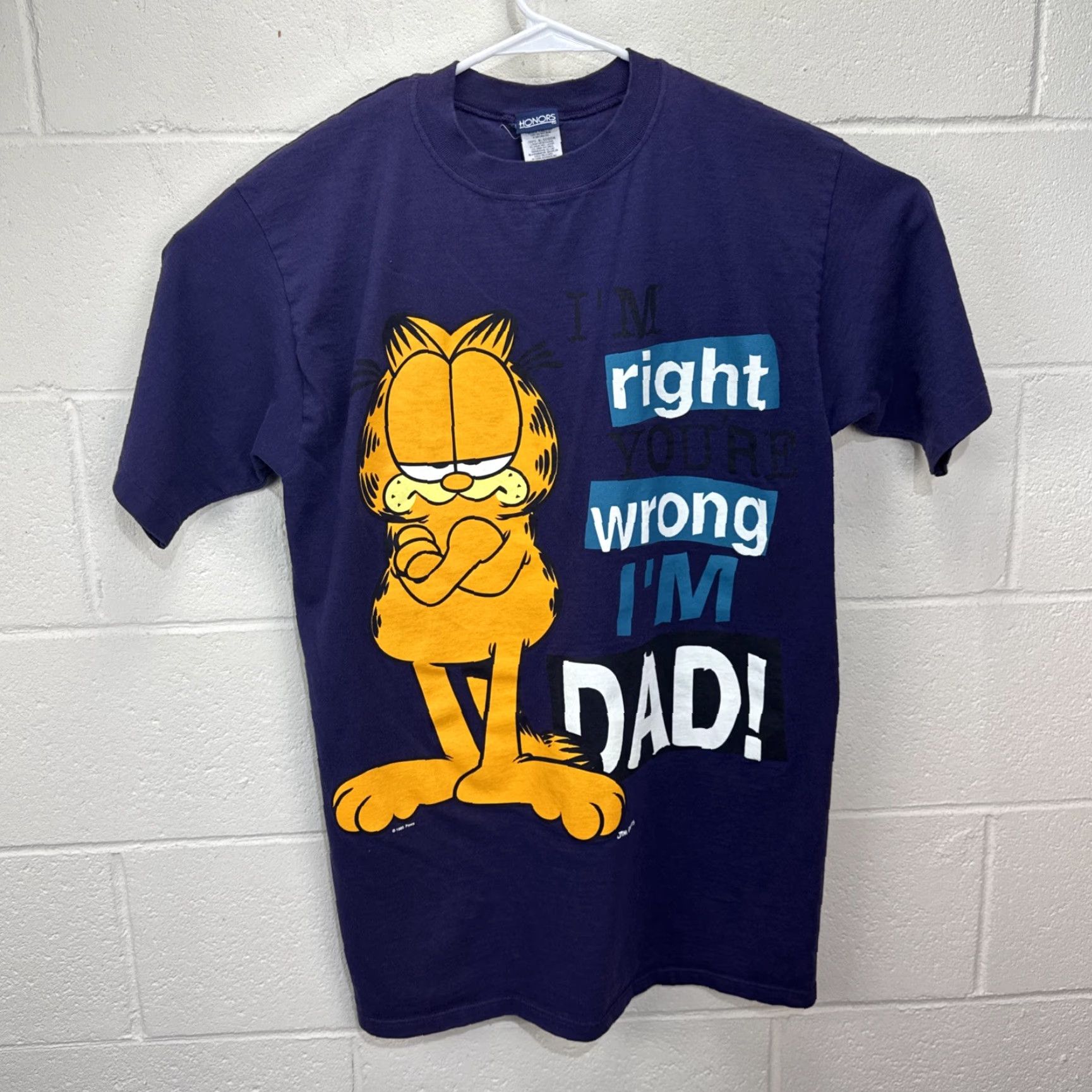 Vintage VINTAGE Honors Garfield T-Shirt Purple Medium 90s Cartoon Dad Graphic Mens Size US M / EU 48-50 / 2 - 2 Thumbnail