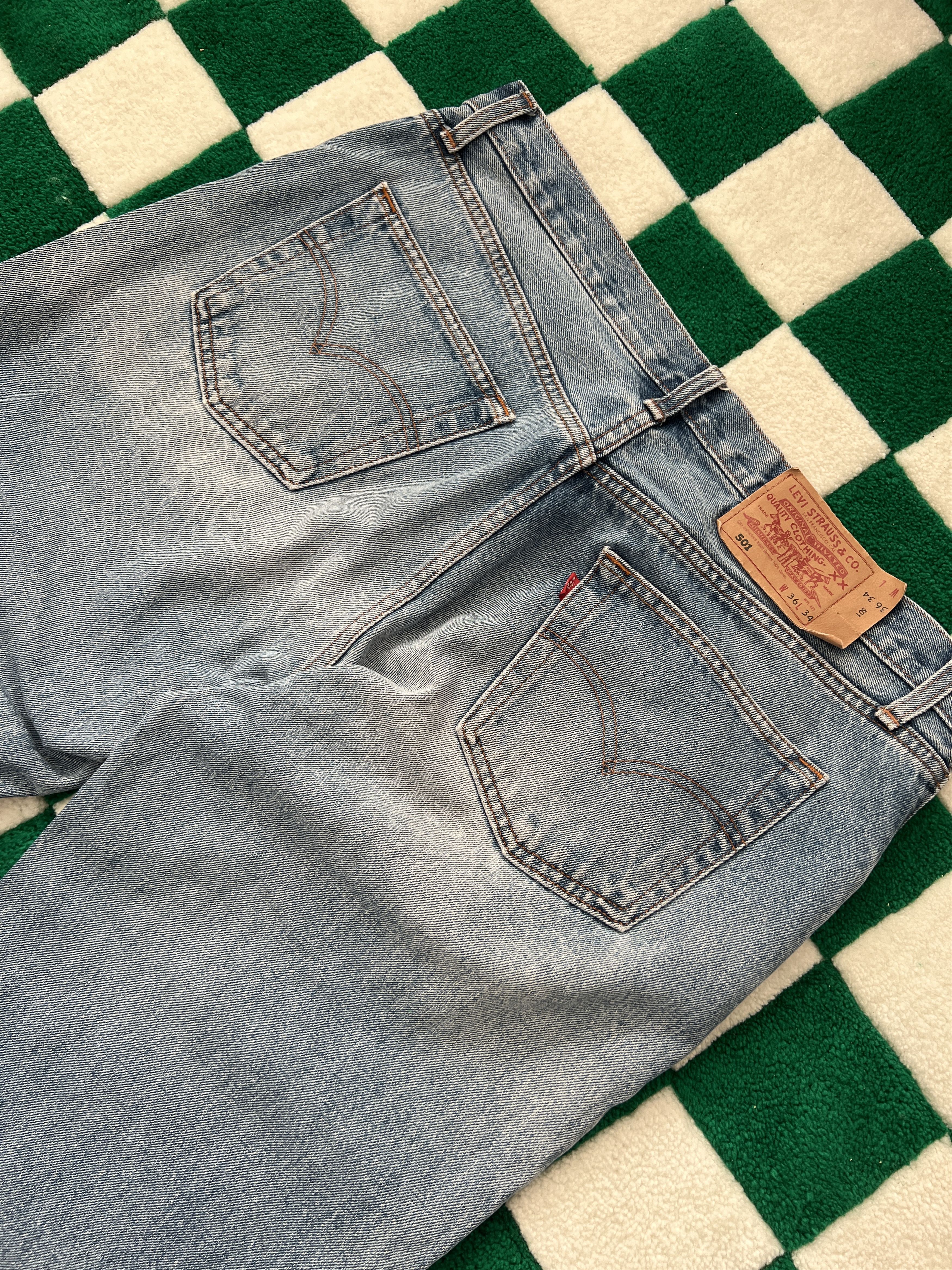 Levi's Vintage 90s Levis 501 Denim Jeans 36x34 Size US 36 / EU 52 - 4 Thumbnail