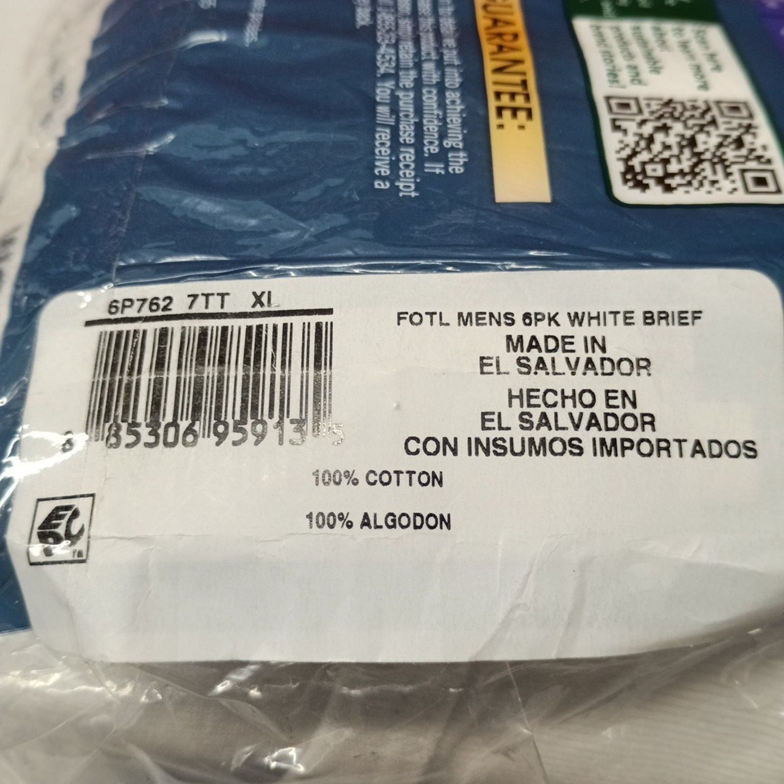 Fruit Of The Loom 6pr Men's White Full Cut Briefs XL 40-42 Fruit of the Loom Size 40 - 5 Thumbnail