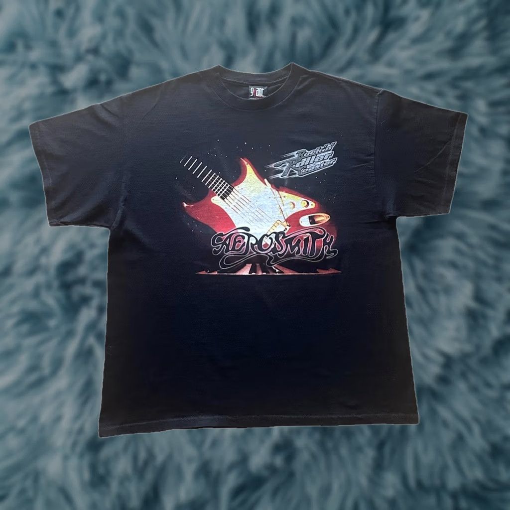 Aerosmith VINTAGE Giant Rock N Roller Coaster Tee XL Disney MGM Studios Aerosmith Shirt Men Size US XL / EU 56 / 4 - 1 Thumbnail