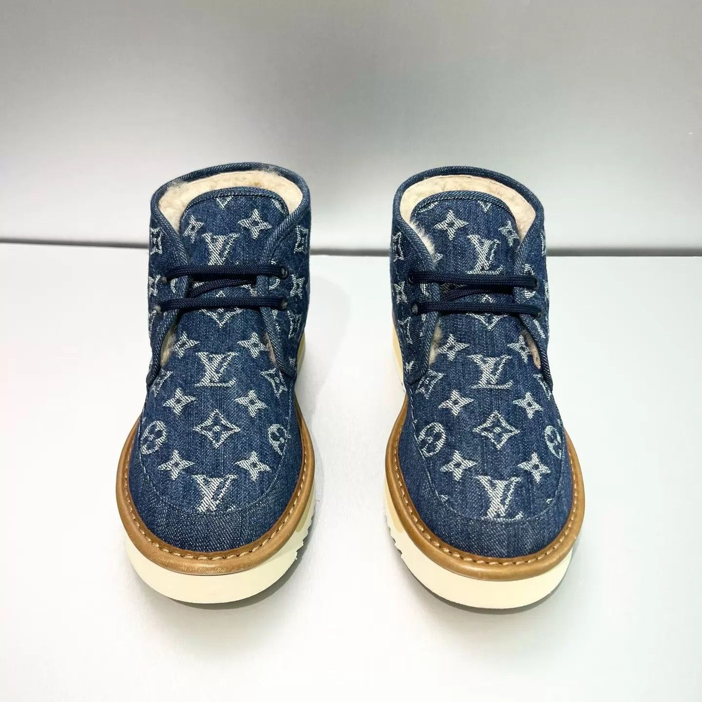 Louis Vuitton LV x Nigo Denim Monogram Short Boots UK5/39 Worn Once Size US 6 / EU 39 - 2 Thumbnail