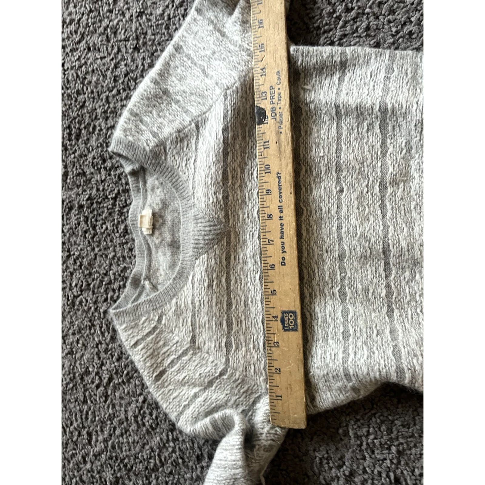 Vintage Aerie Sweatery Pullover Wool-Blend Mock Crew Turtleneck Striped XS Gray Womens Pullover Size XS Wool Blend Gray Striped Turtleneck Casual Workwear Size XS / US 0-2 / IT 36-38 - 4 Thumbnail