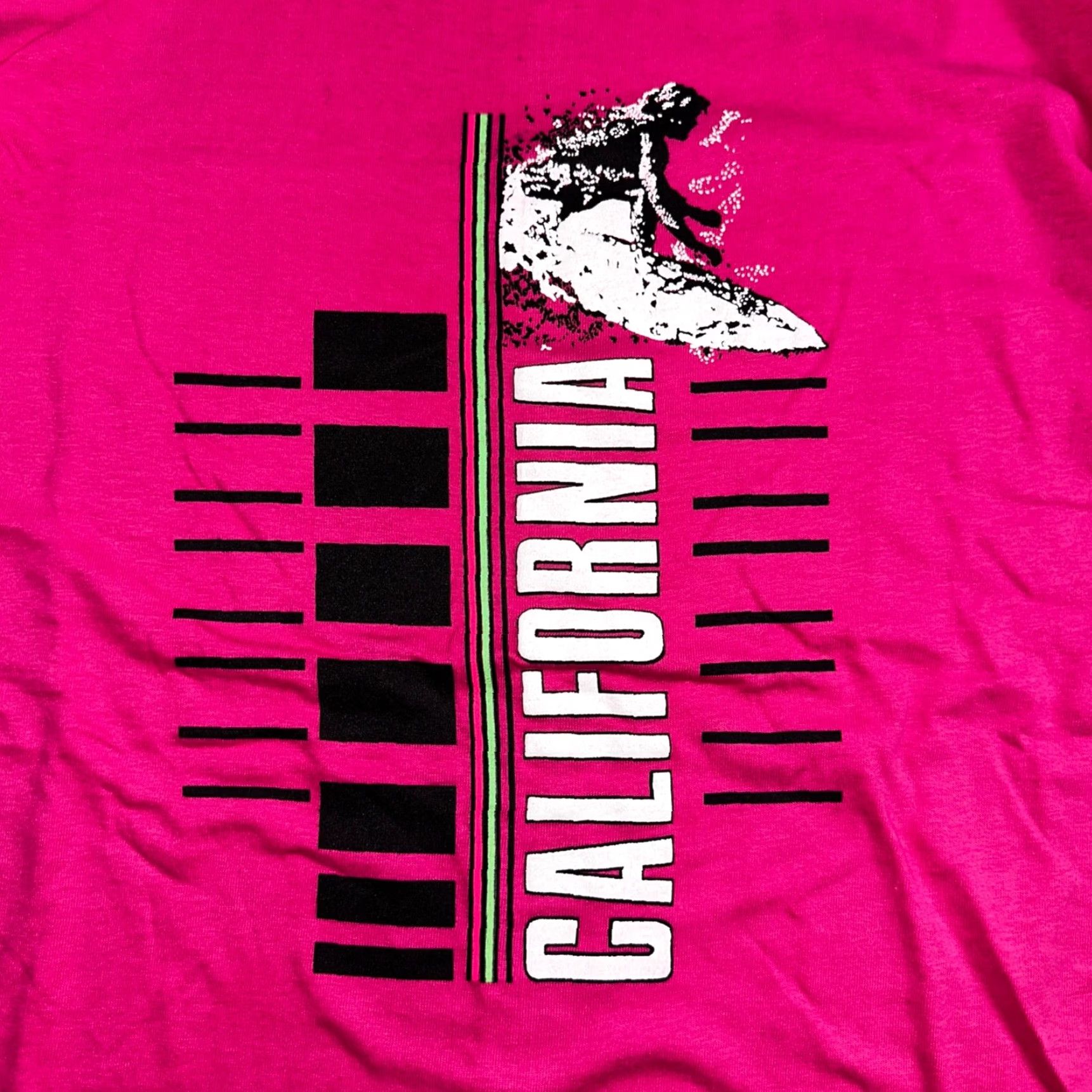 Vintage VINTAGE California Surfer T Shirt Pink Ocean Swim Pacific Graphic 80s Bloopers Men XL Size US XL / EU 56 / 4 - 2 Thumbnail