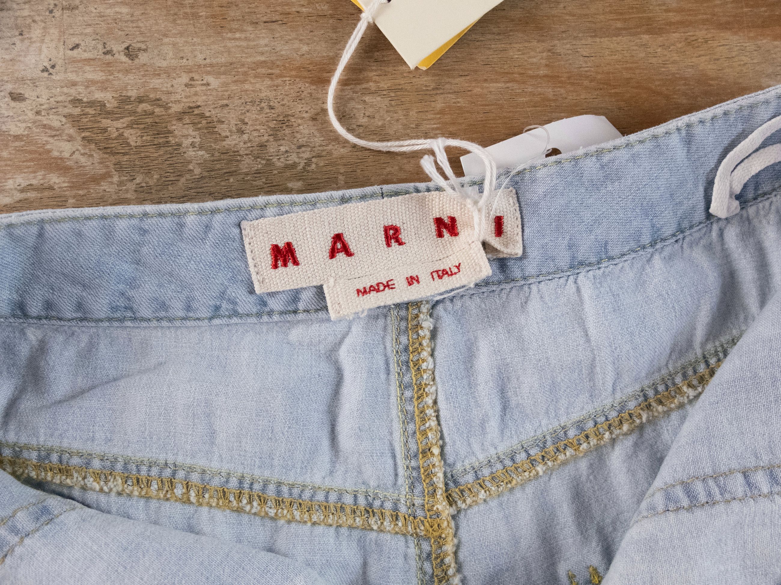 Marni MARNI light blue logo embroidered mini denim shorts 4 Size 27" / US 4 / IT 40 - 7 Thumbnail