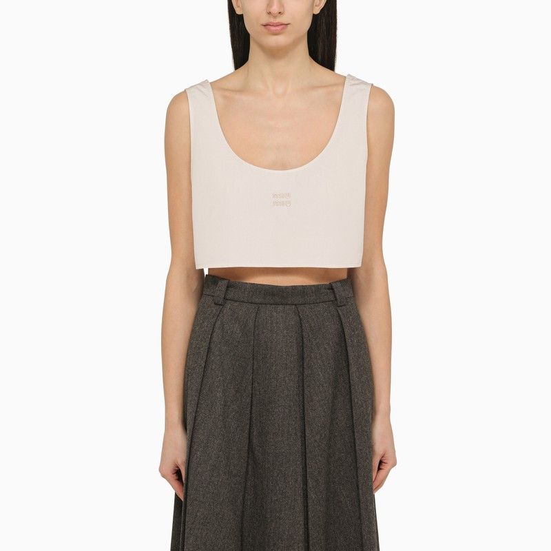 image of Miu Miu Opal Pink Cotton Tank Top, Women's (Size Medium)