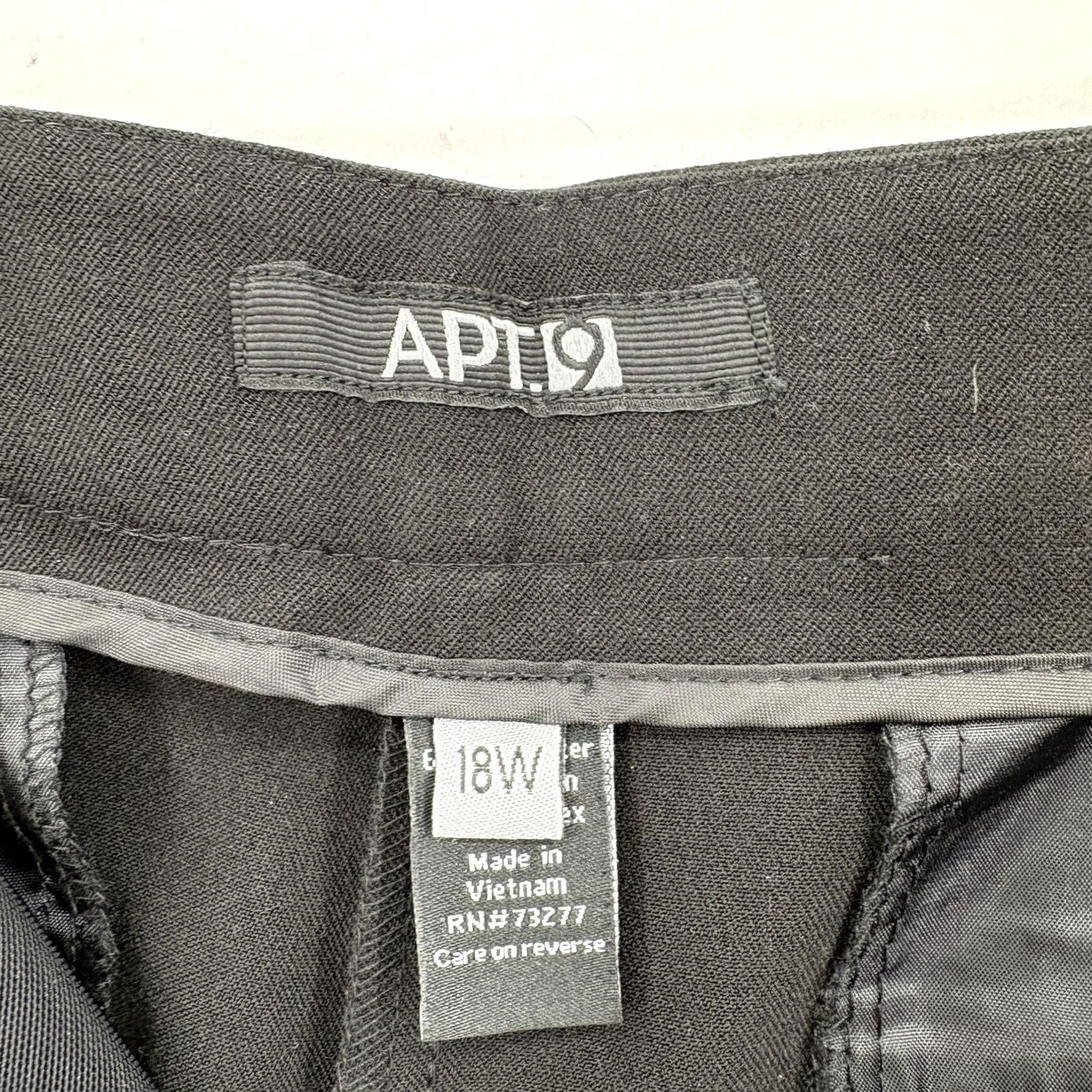 Apt. 9 APT 9 Pants Womens 18W Black Mid Rise Trouser Stretch Dress Work Career Office Pants Mens? Size 40" / US 18 - 6 Thumbnail