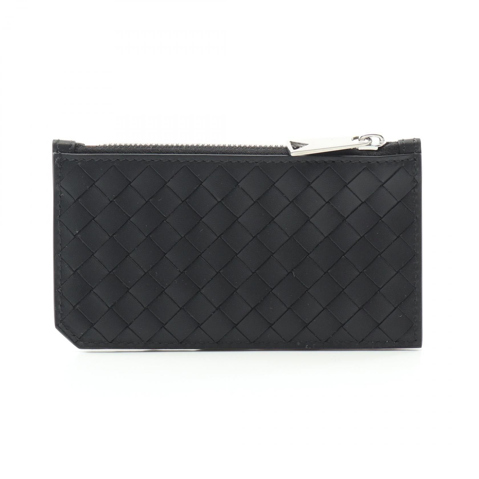 Bottega Veneta Bottega Veneta Intrecciato Piccolo Fastener Biobasedleather Card Case Leather Black Size ONE SIZE - 1 Thumbnail