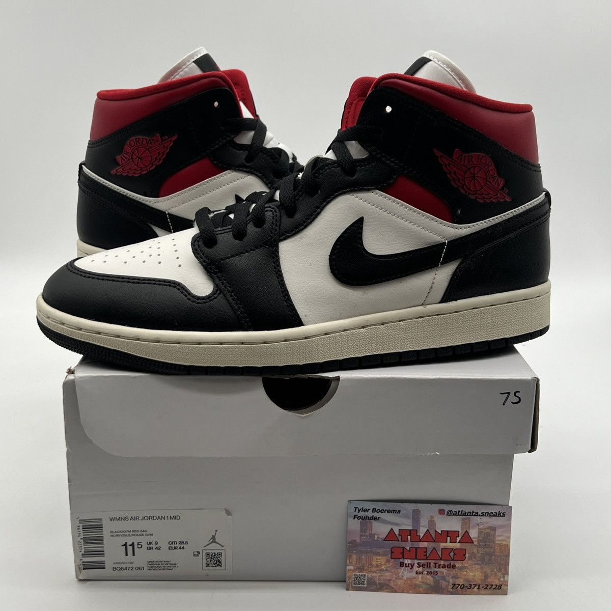 Wmns air Jordan mid black sail gym red