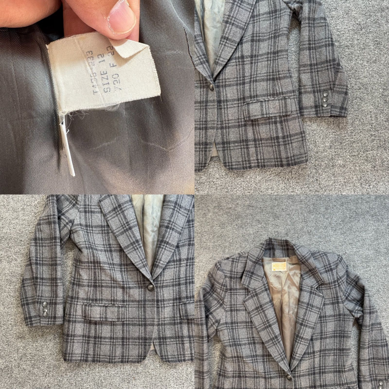 Pendleton VINTAGE Pendleton Womens 12 Wool Blazer Coat Jacket Gray 70s 80s Plaid Chec Size XL / US 12-14 / IT 48-50 - 8 Thumbnail