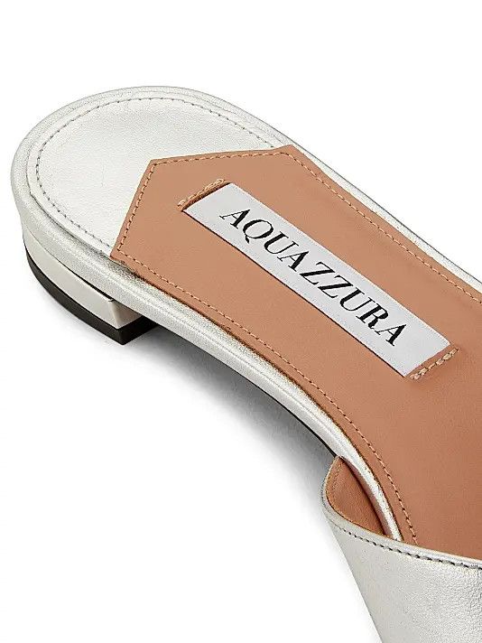Aquazzura os11x1225 Very Bow Tie Crystal Slide Sandals in Silver Size US 11 / IT 41 - 6 Thumbnail