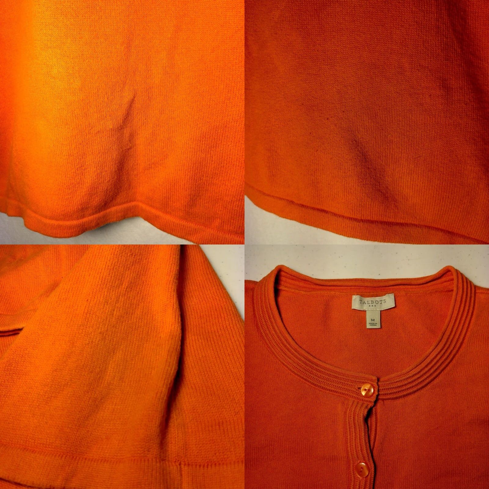 Talbots Talbots Cardigan Sweater Women M Orange Cotton Button Up Round Neck Long Sleeve Casual Travel Business Size M / US 6-8 / IT 42-44 - 8 Thumbnail