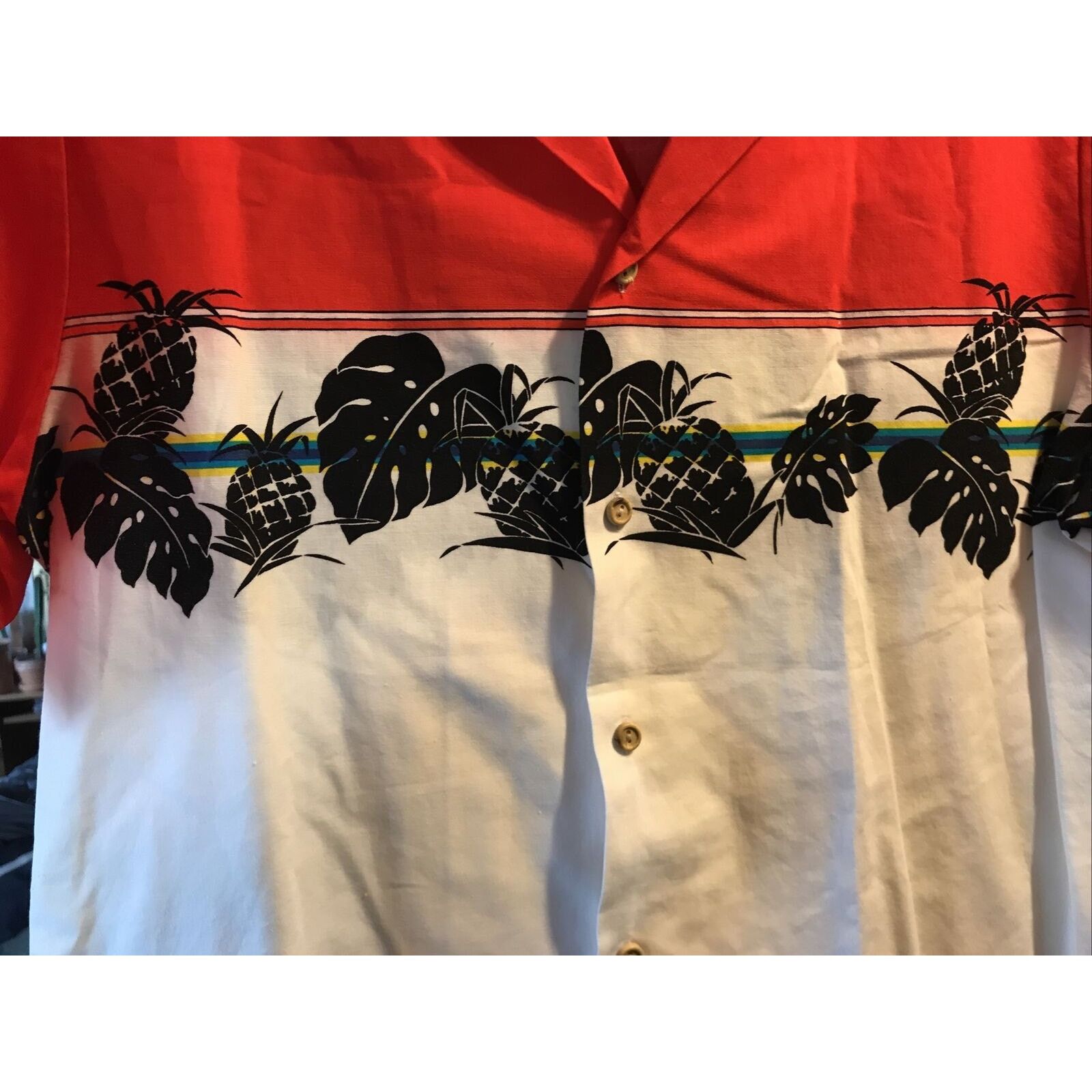 Other Malihini Mens L Red White Pineapple SS Button Hawaiian Shirt Size US L / EU 52-54 / 3 - 5 Thumbnail
