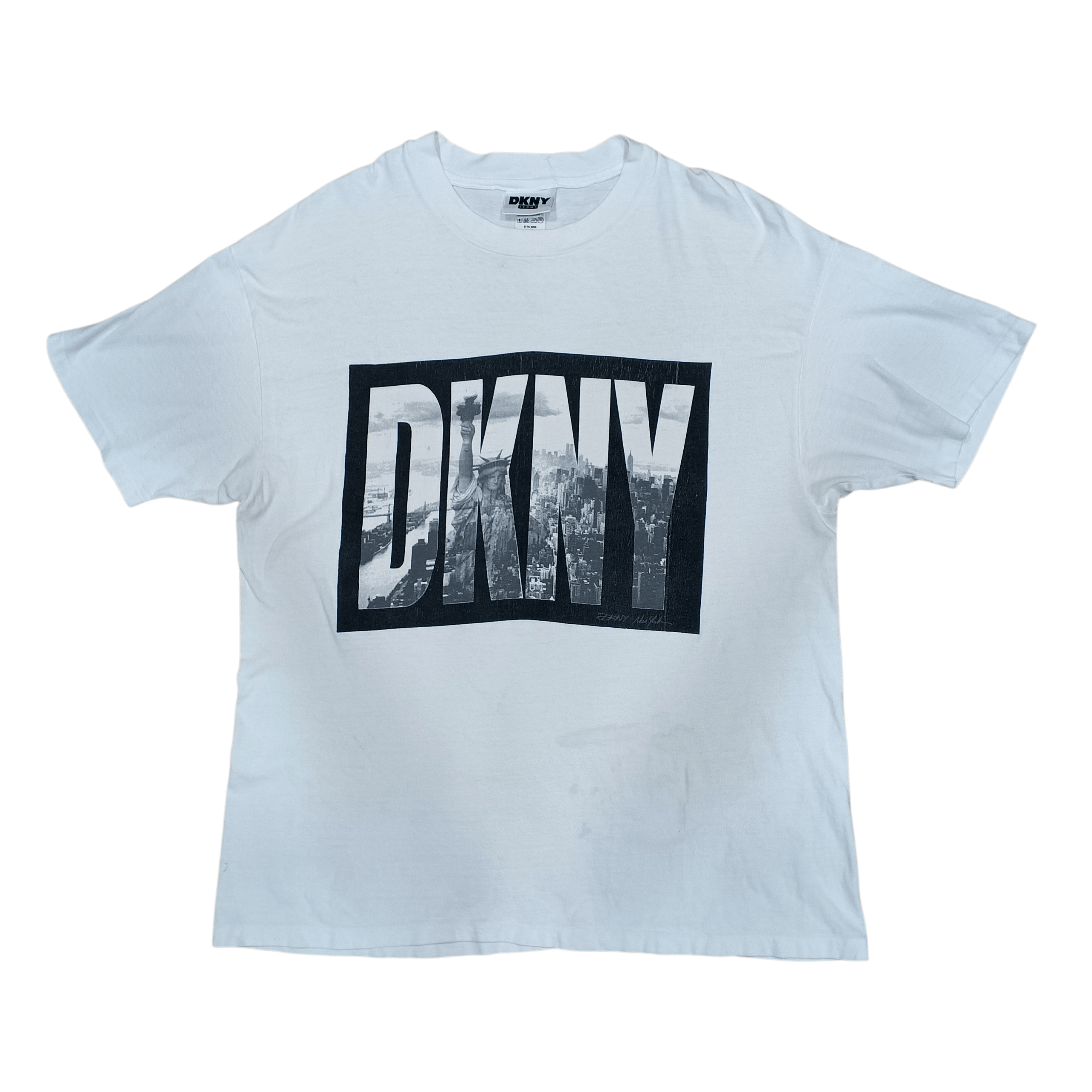 DKNY Vintage 90s DKNY New York Jeans Liberty Of Queen Tshirt Size US XL / EU 56 / 4 - 1 Thumbnail