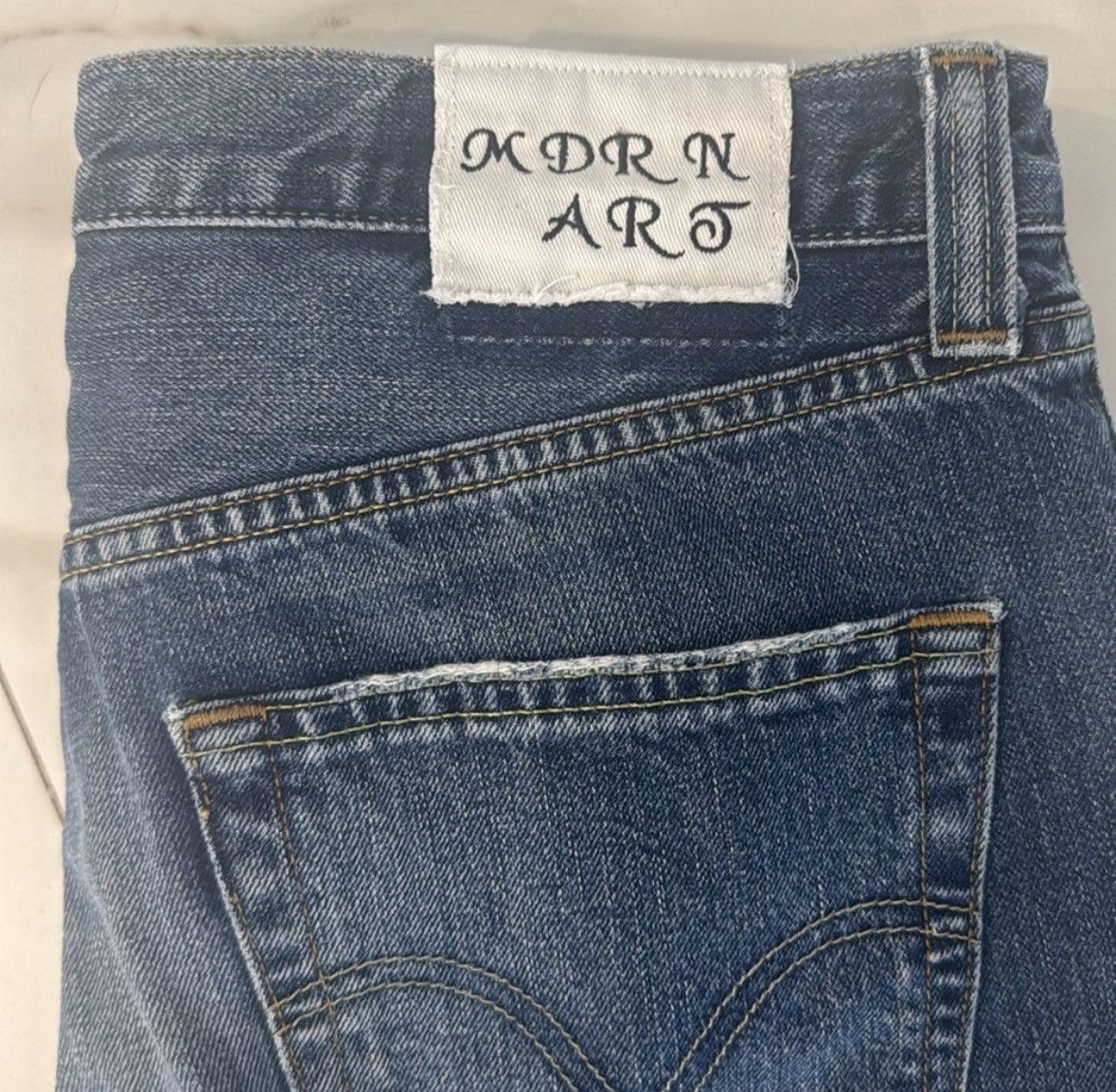 Levi's Levis 501 x Custom Mdrn Art Collab Flare Leg Denim Jeans Size 33" - 3 Thumbnail