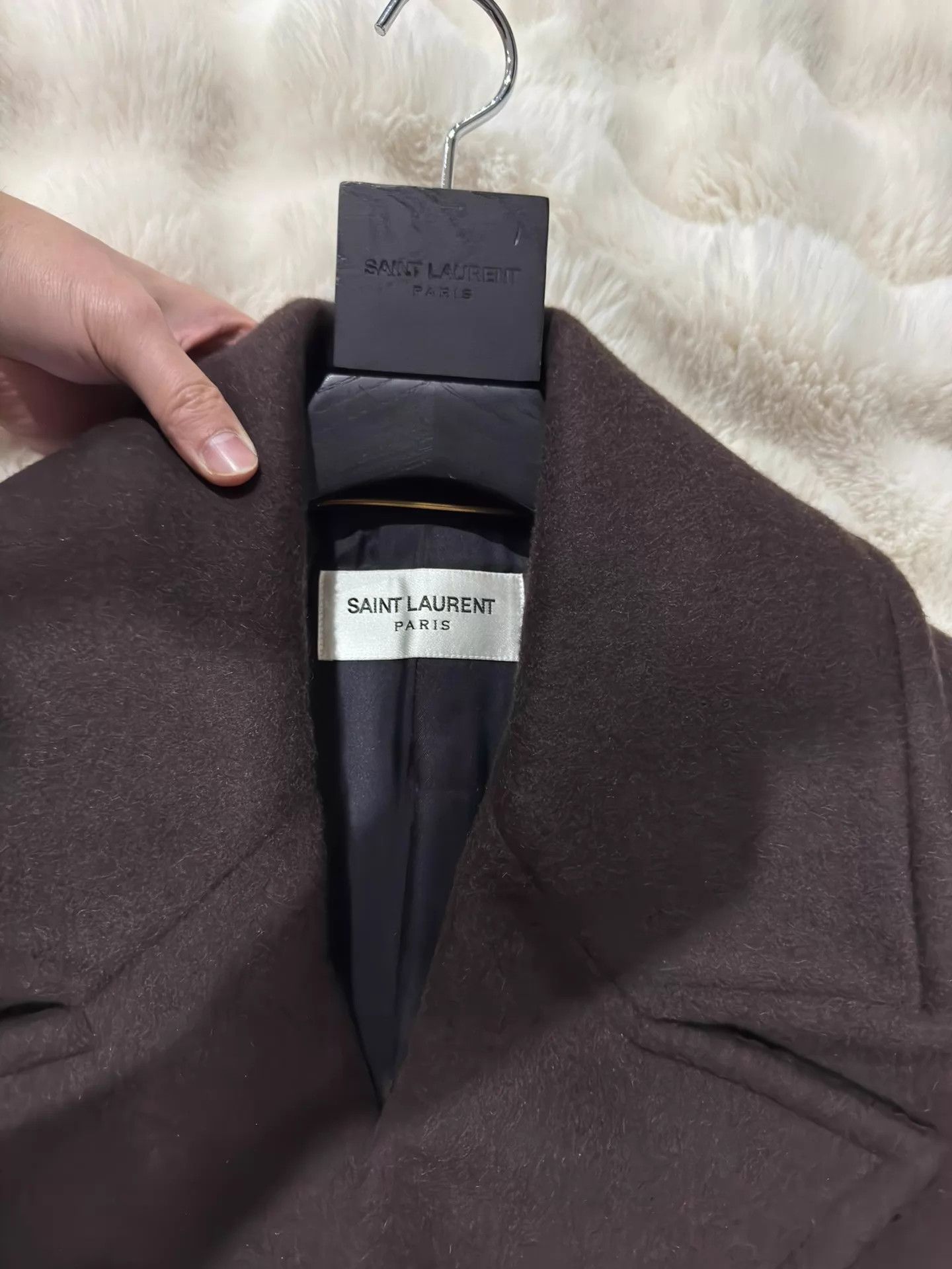 Saint Laurent Paris YSL Women's 100% Cashmere Rose Inspired Coat Size M / US 6-8 / IT 42-44 - 8 Thumbnail