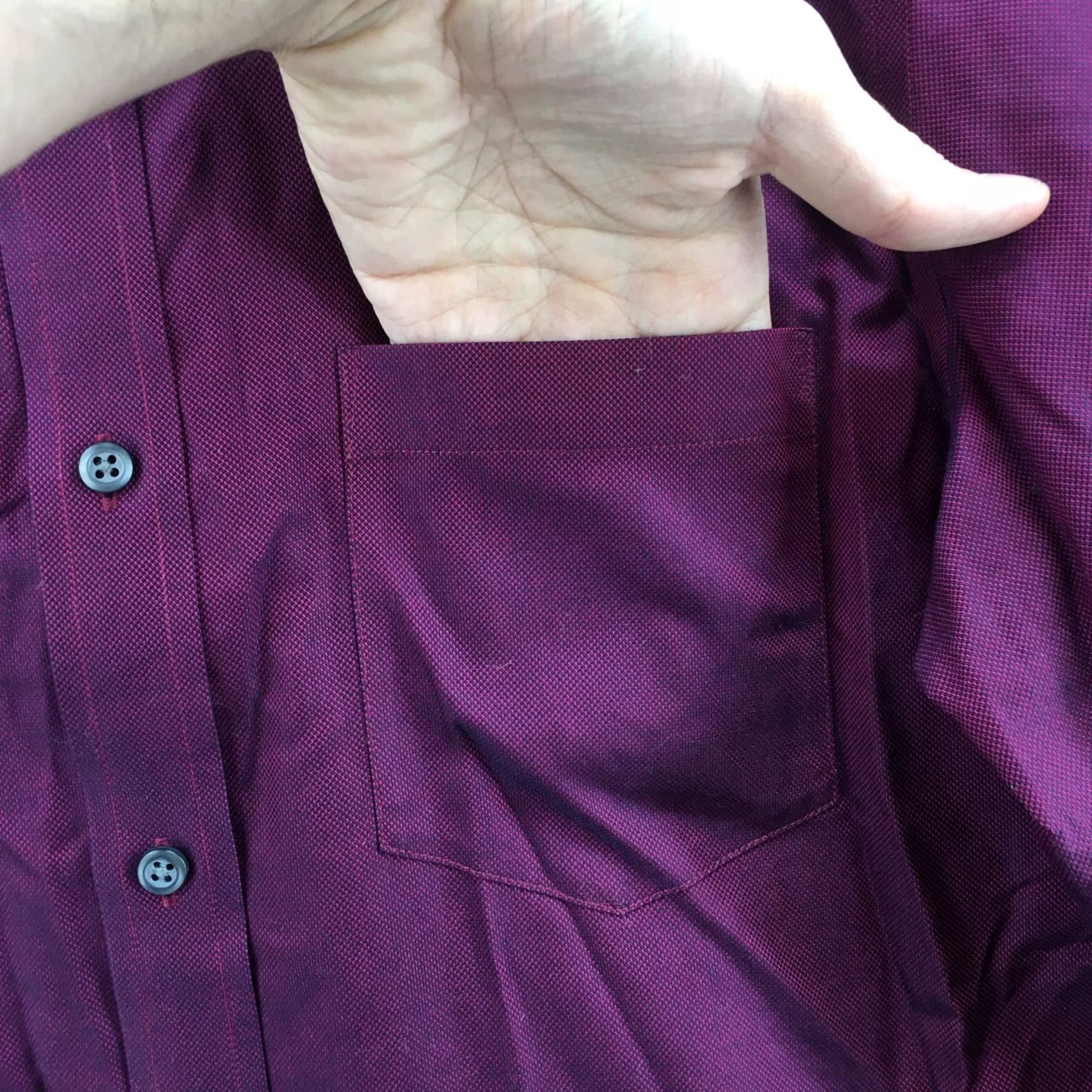Banana Republic Banana Republic Button Up Dress Shirt Mens S Purple Collared Long Sleeve Casual Regular Fit Non-Iron Sold by Banana Republic Mens Clothes Size US S / EU 44-46 / 1 - 4 Thumbnail