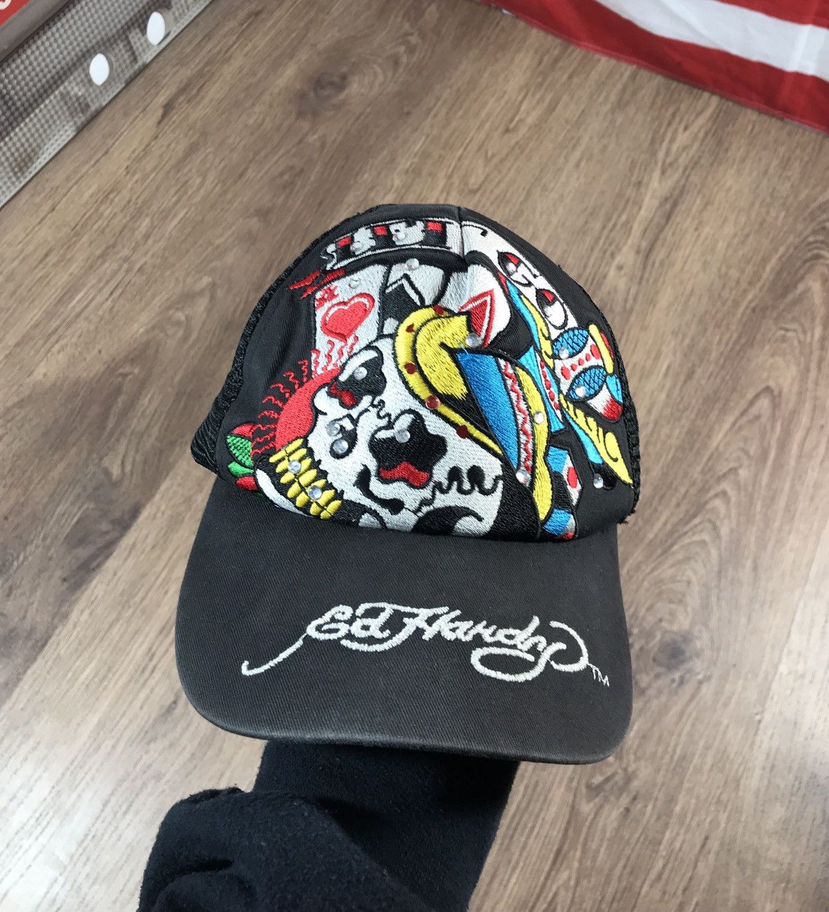 Christian Audigier × Ed Hardy × Vintage Vintage Ed Hardy By Christian Audigier Skull Logo Cap Size ONE SIZE - 1 Thumbnail