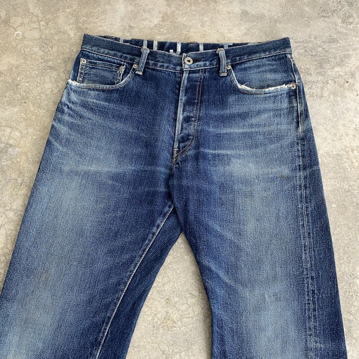 Fujito 2000’s Fujito Made In Japan Faded Blue Selvedge Jeans Size US 33 - 4 Thumbnail