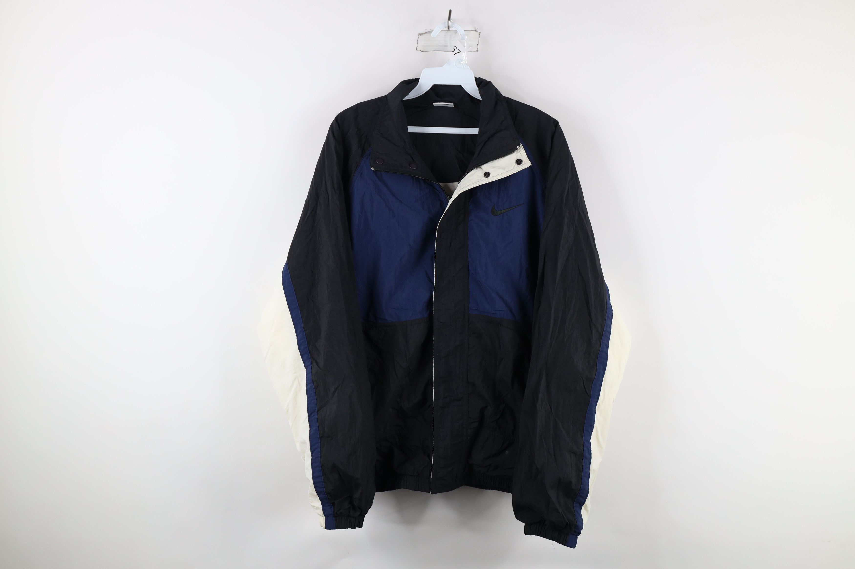 Nike × Vintage Vintage 90s Nike Mini Swoosh Lined Windbreaker Jacket Size US M / EU 48-50 / 2 - 1 Thumbnail
