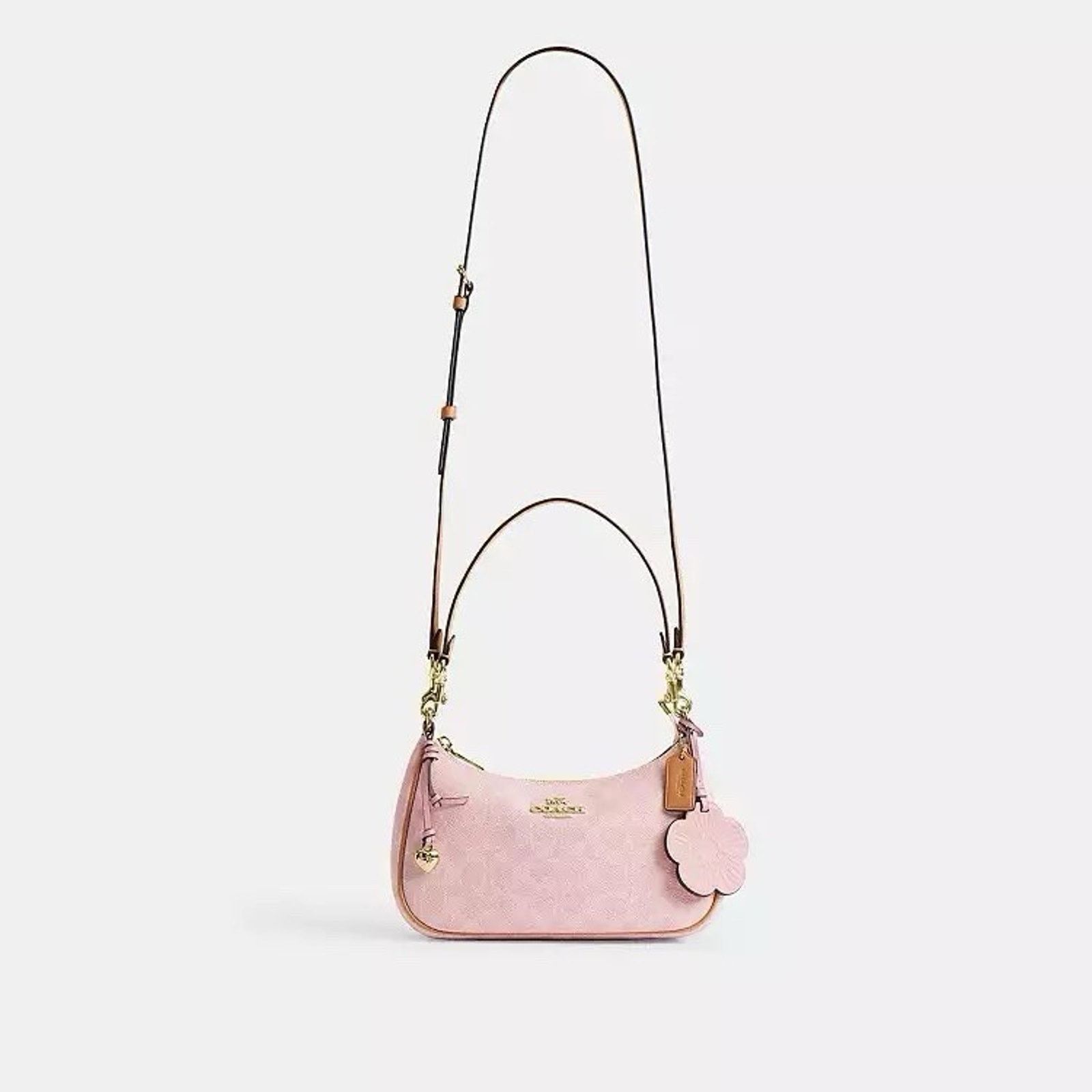 Coach NWT Coach Gold Powder Pink Teri Shoulder Bag Charms CEA20 Size ONE SIZE - 15 Thumbnail