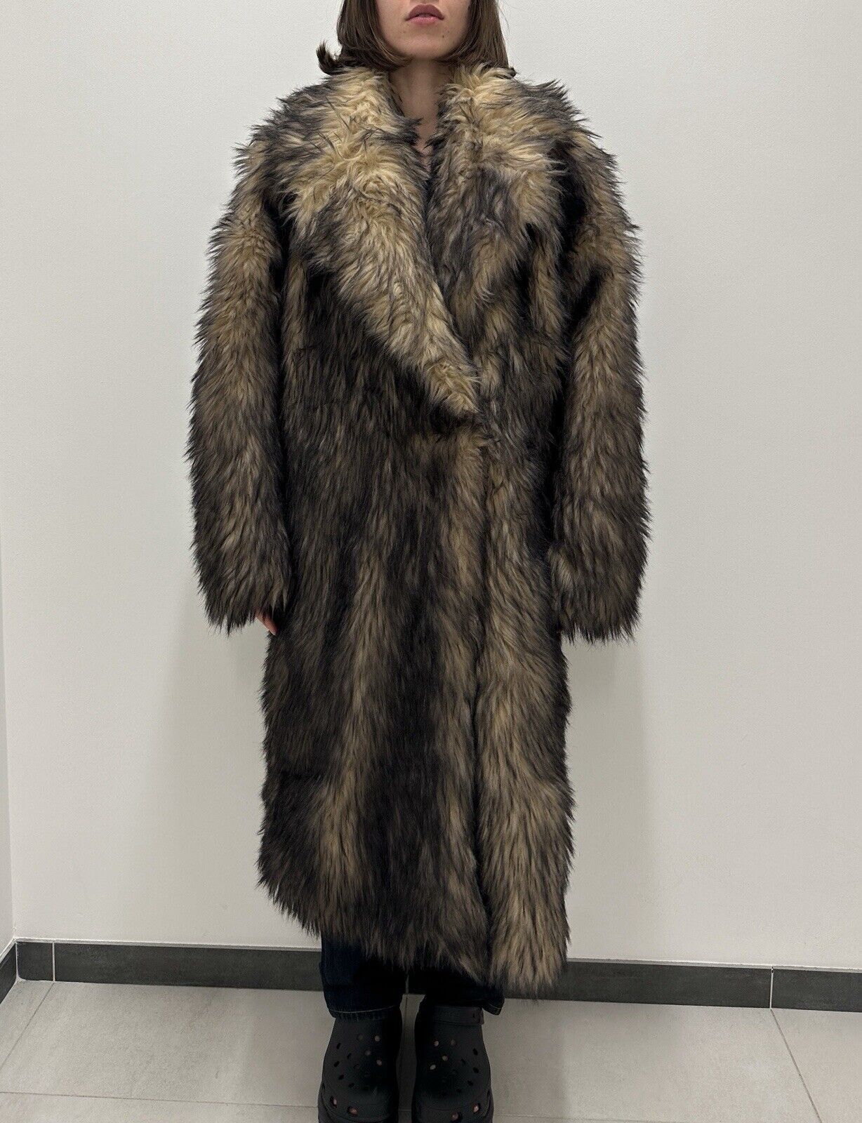 H&M × Paco Rabanne Paco Rabane H&M Faux Fuzzy Fur Long Coat Rare Size S / US 4 / IT 40 - 4 Thumbnail